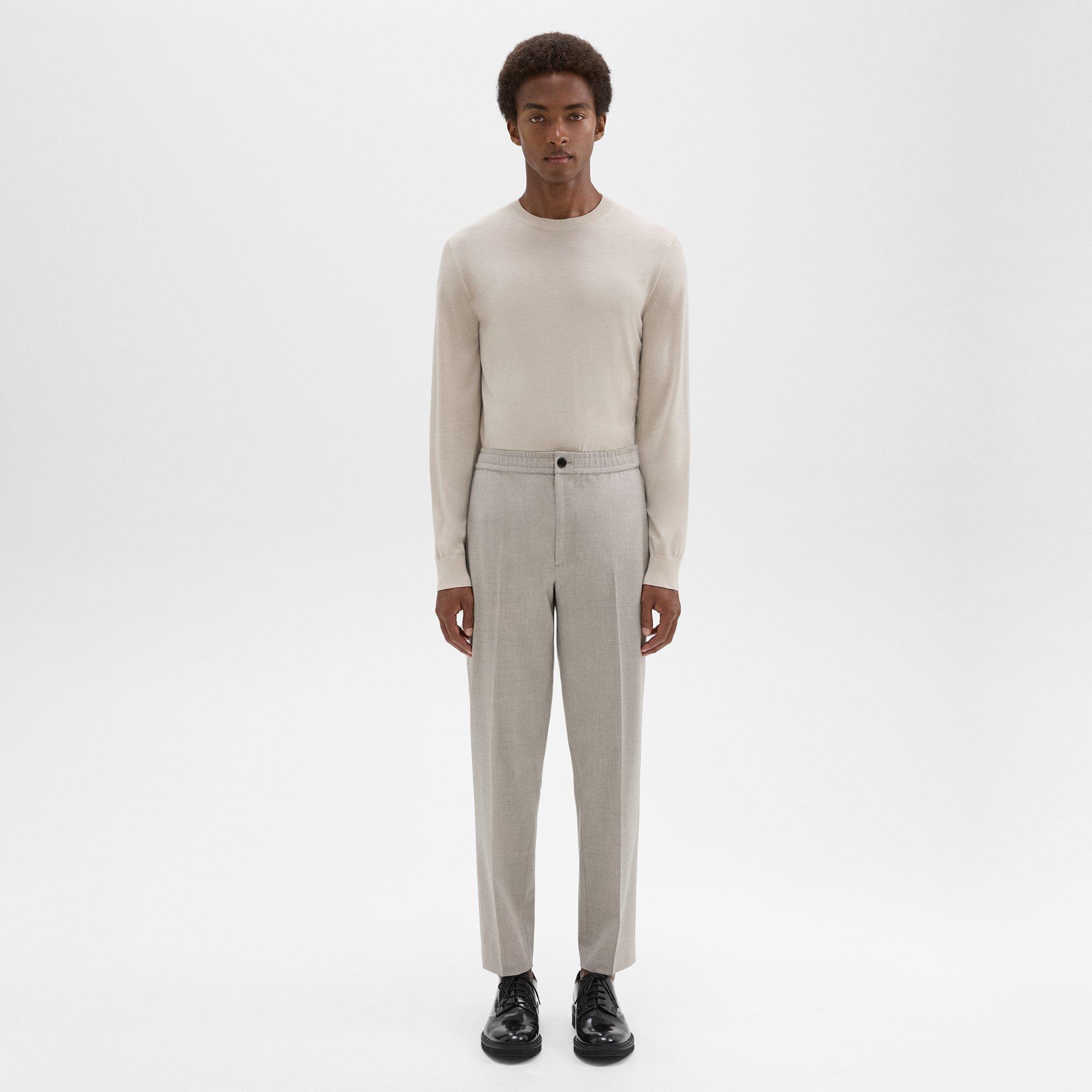 띠어리 Theory Larin Drawstring Pant in Stretch Wool,SAND MELANGE