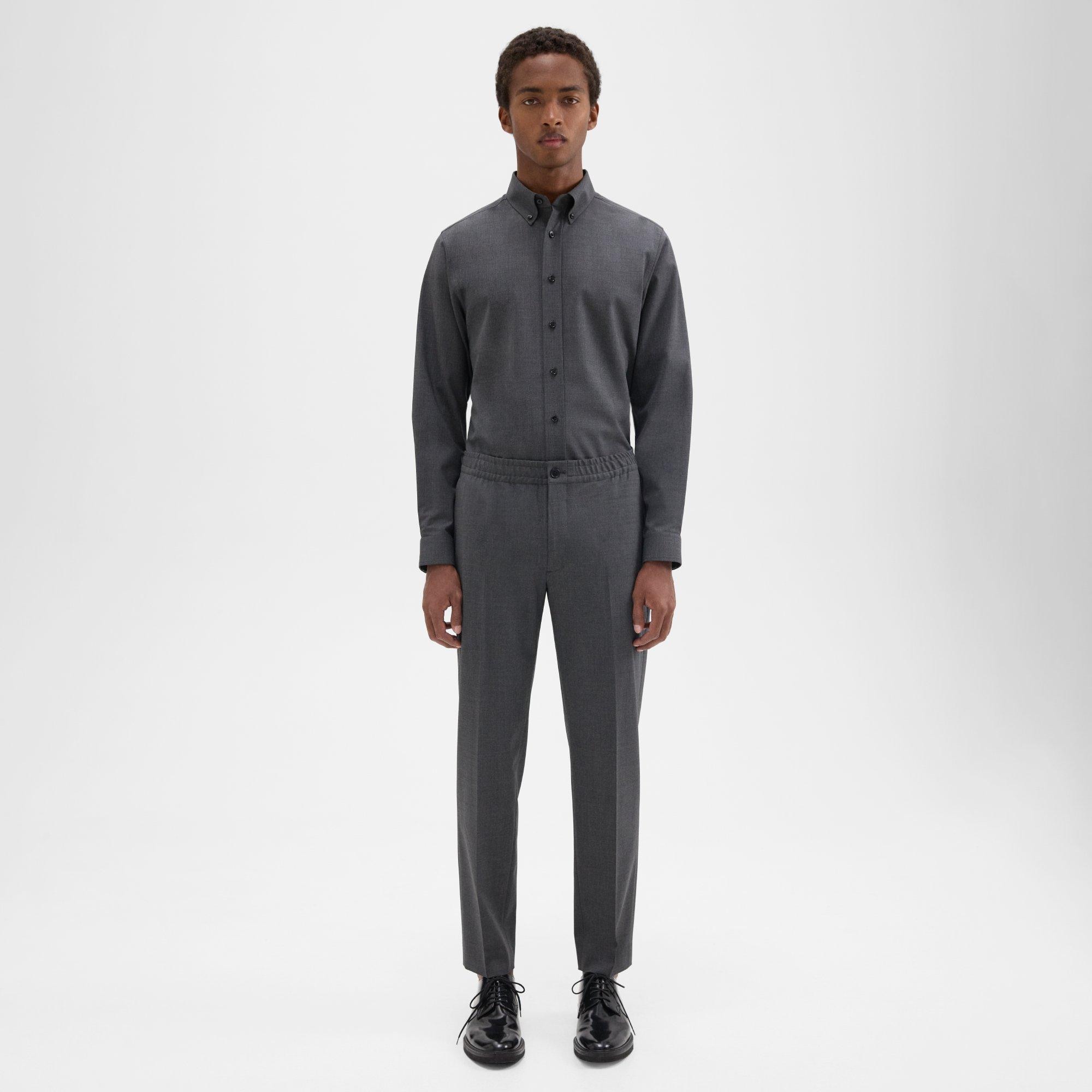 띠어리 Theory Larin Drawstring Pant in Stretch Wool,MEDIUM CHARCOAL