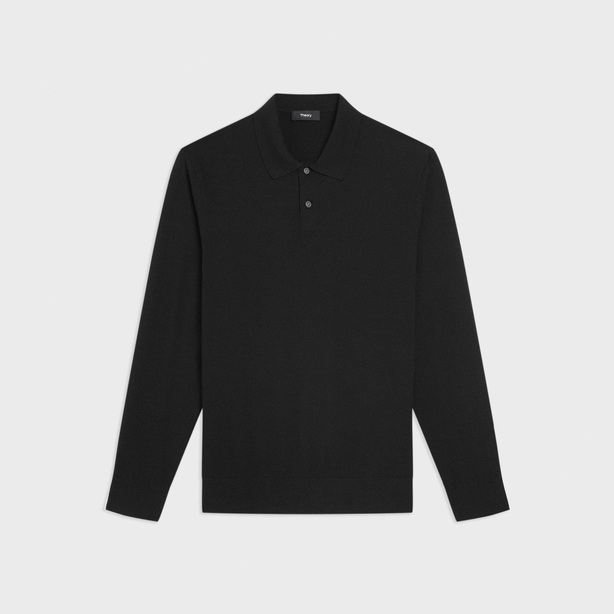 Goris Long-Sleeve Polo Shirt in Light Bilen