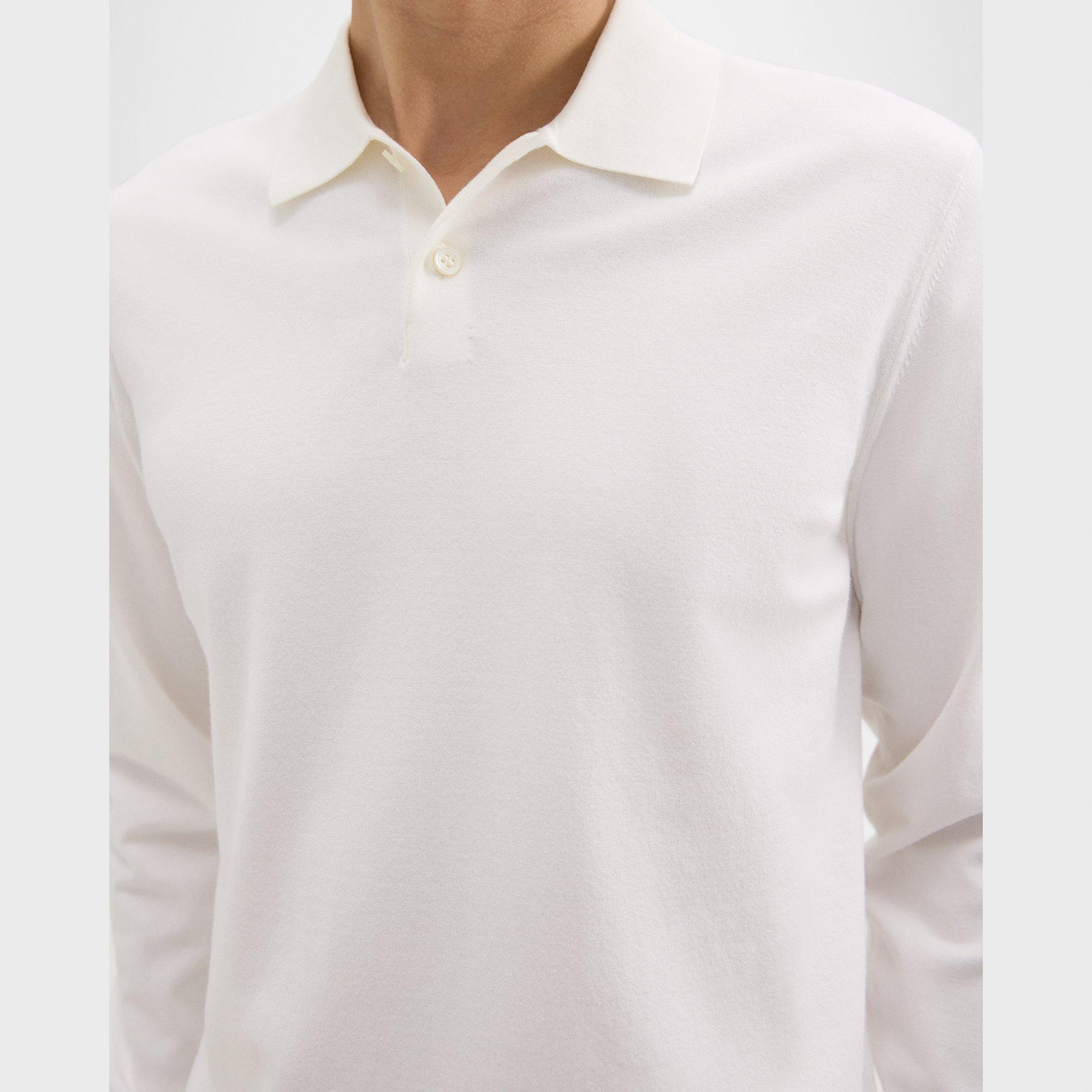 Goris Long-Sleeve Polo Shirt in Light Bilen