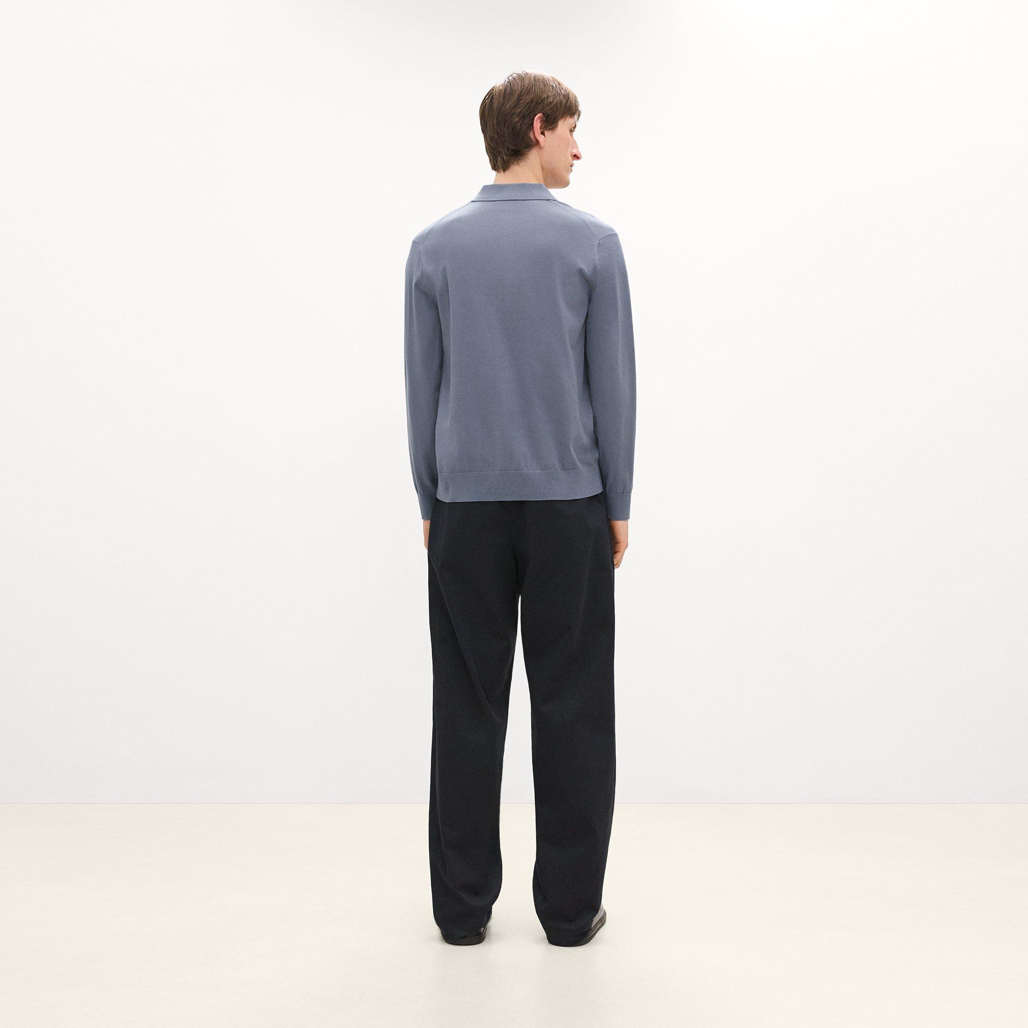 Goris Long-Sleeve Polo Shirt in Light Bilen