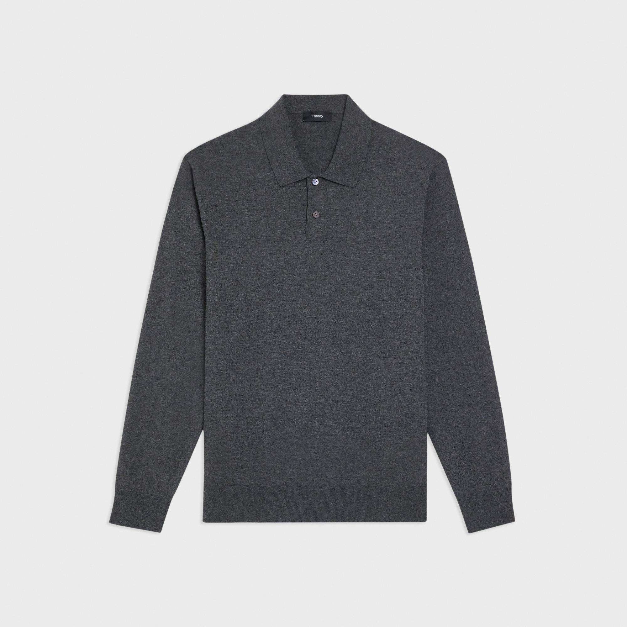 Goris Long-Sleeve Polo Shirt in Light Bilen