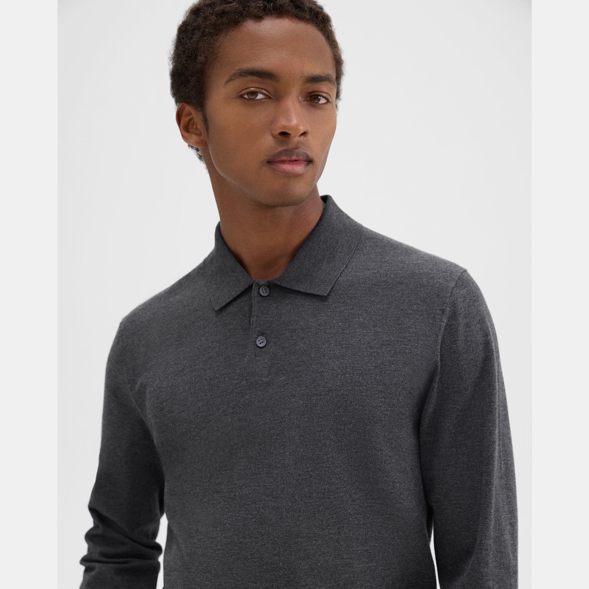 Goris Long-Sleeve Polo Shirt in Light Bilen