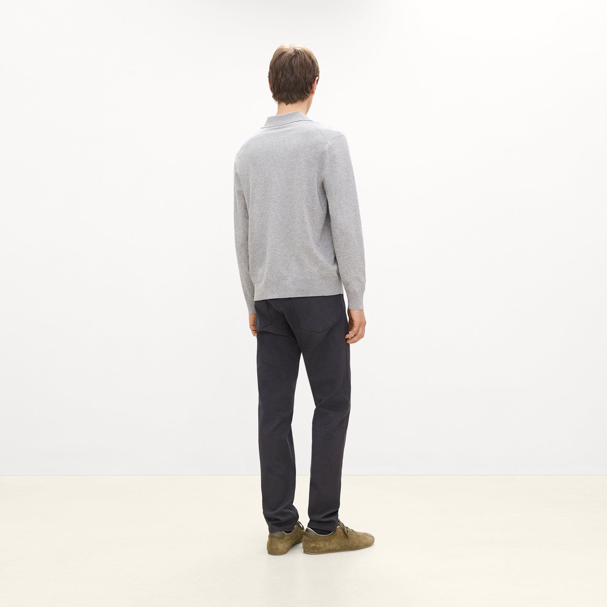 Goris Long-Sleeve Polo Shirt in Light Bilen