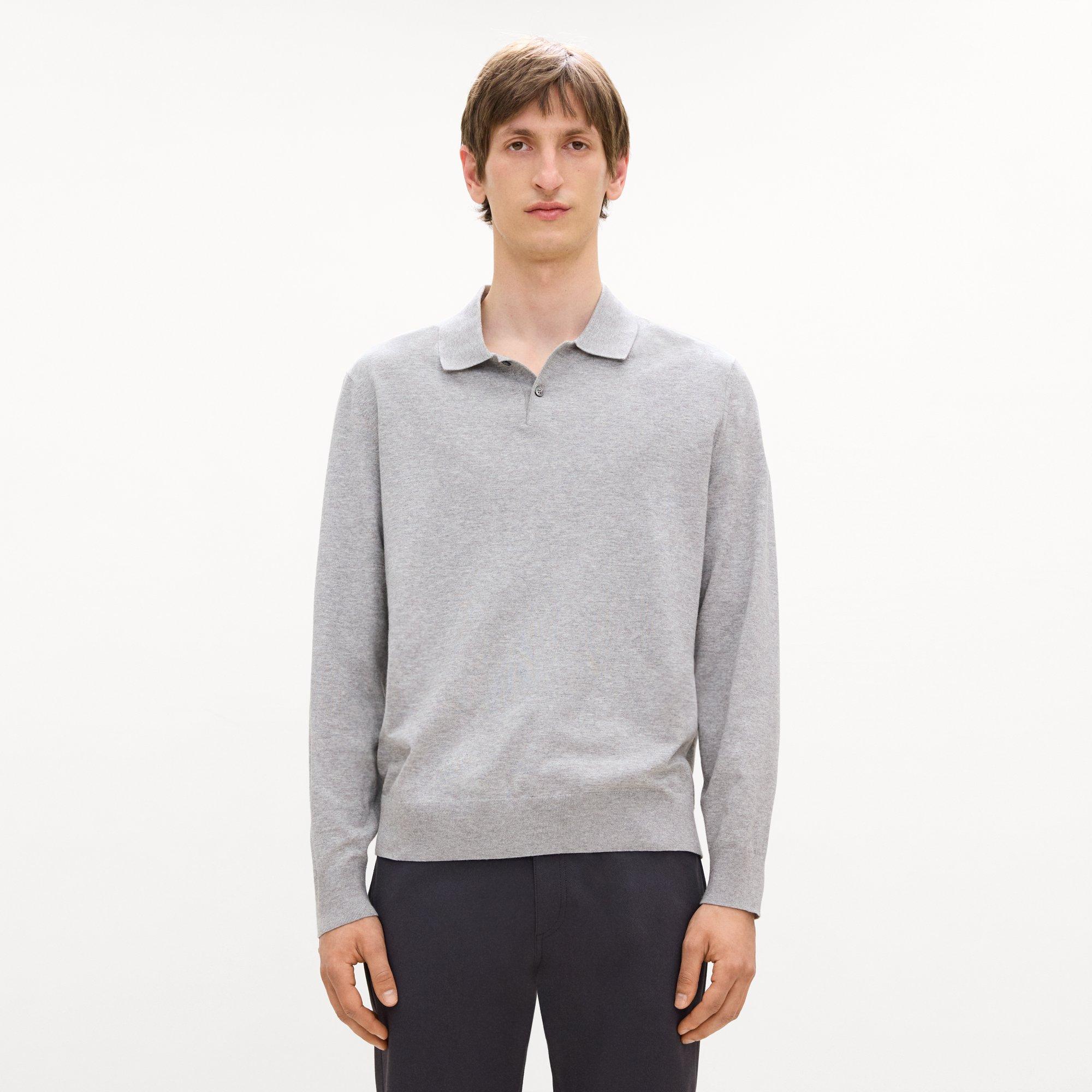 Goris Long-Sleeve Polo Shirt in Light Bilen