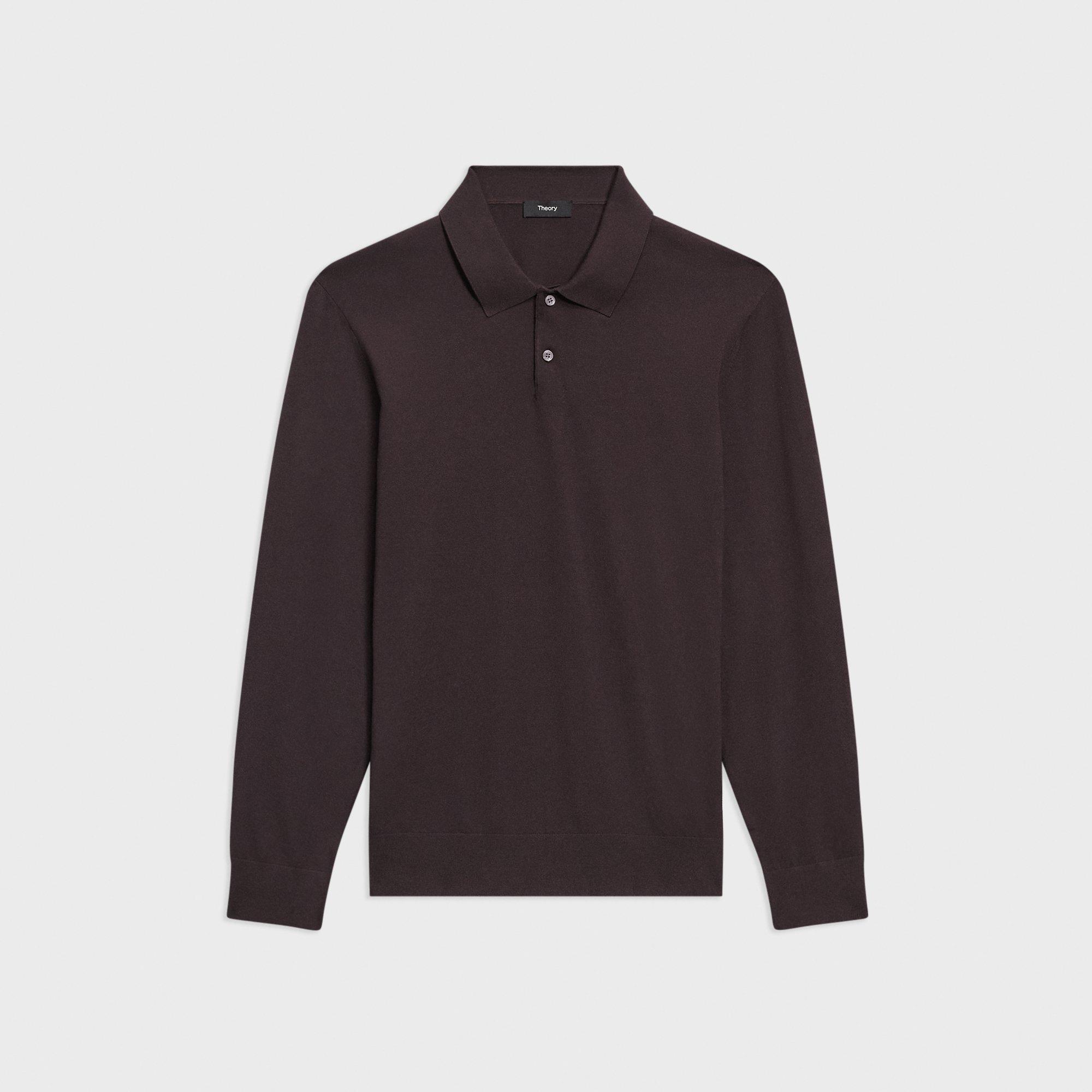 Goris Long-Sleeve Polo Shirt in Light Bilen