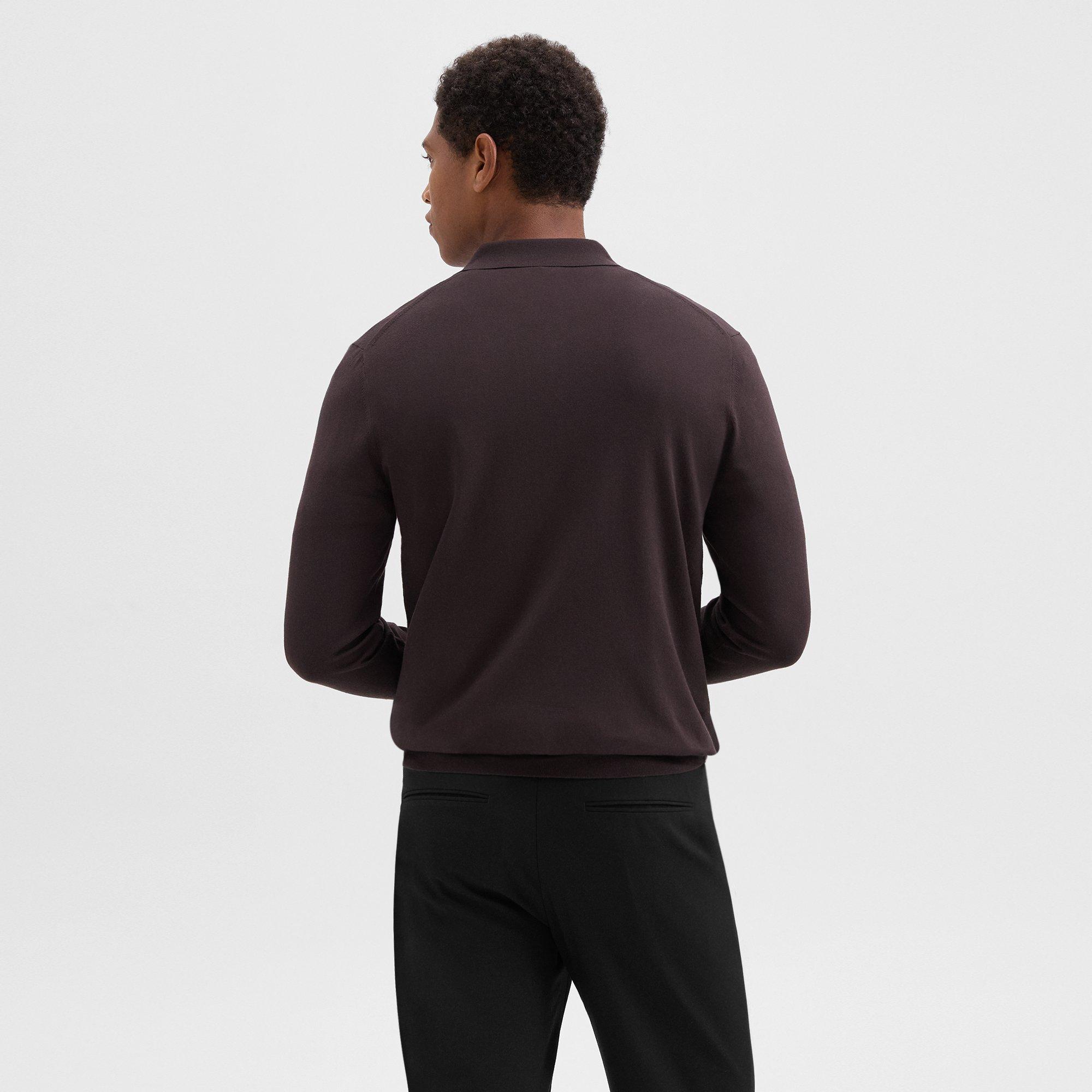 Goris Long-Sleeve Polo Shirt in Light Bilen