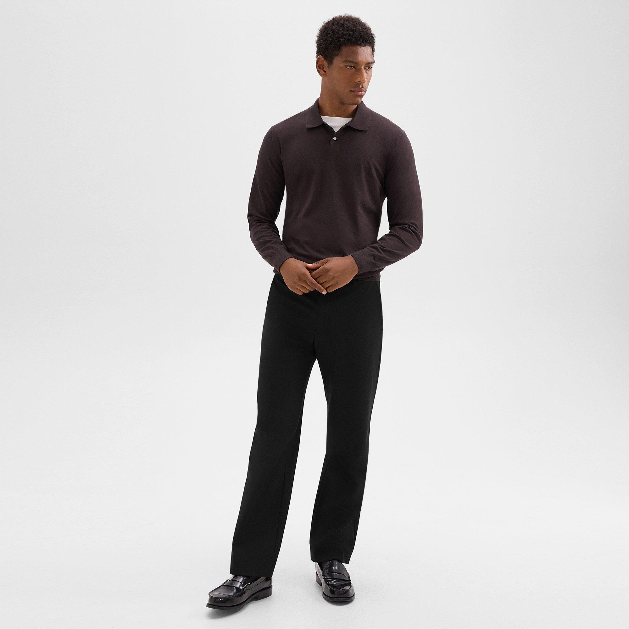 Goris Long-Sleeve Polo Shirt in Light Bilen