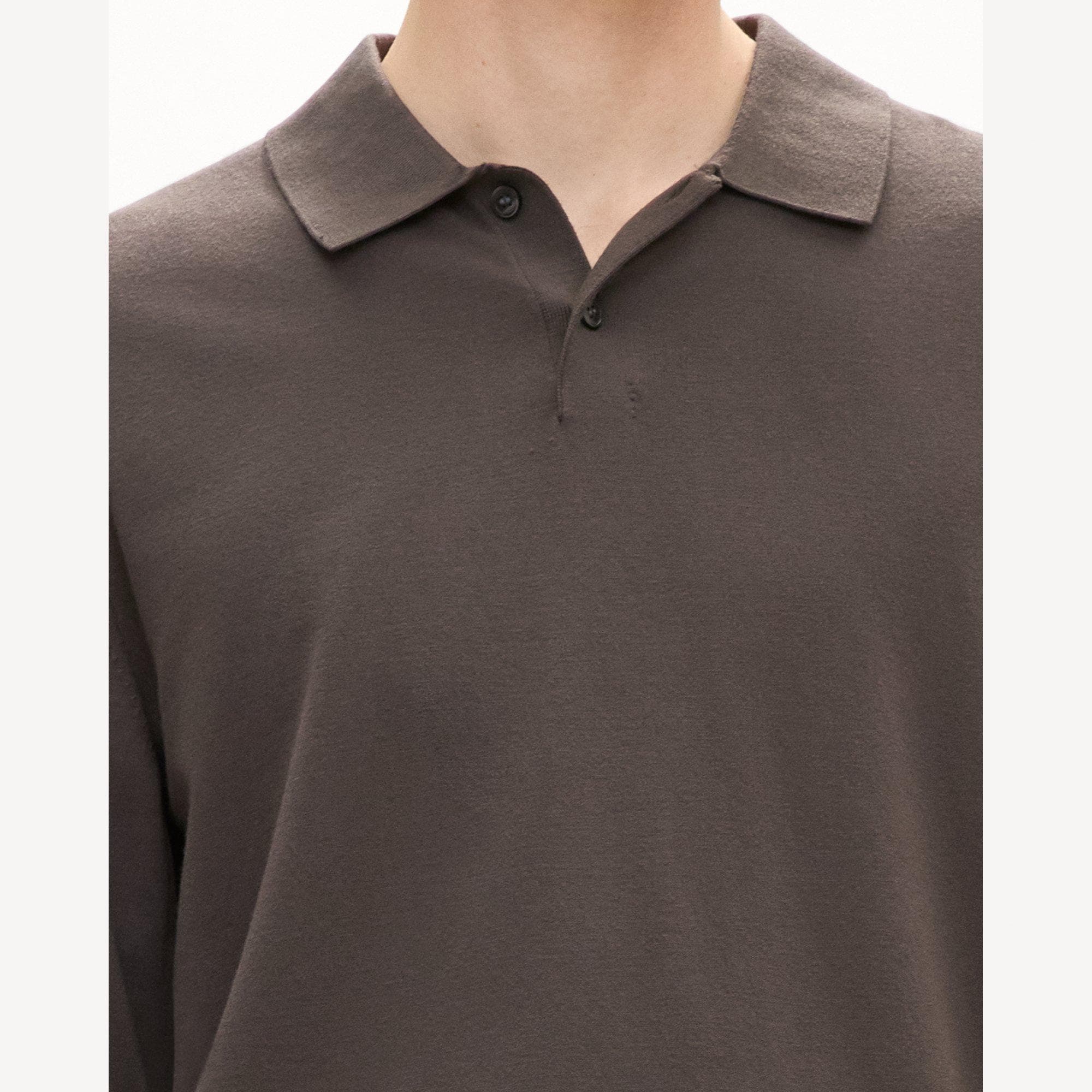 Goris Long-Sleeve Polo Shirt in Light Bilen
