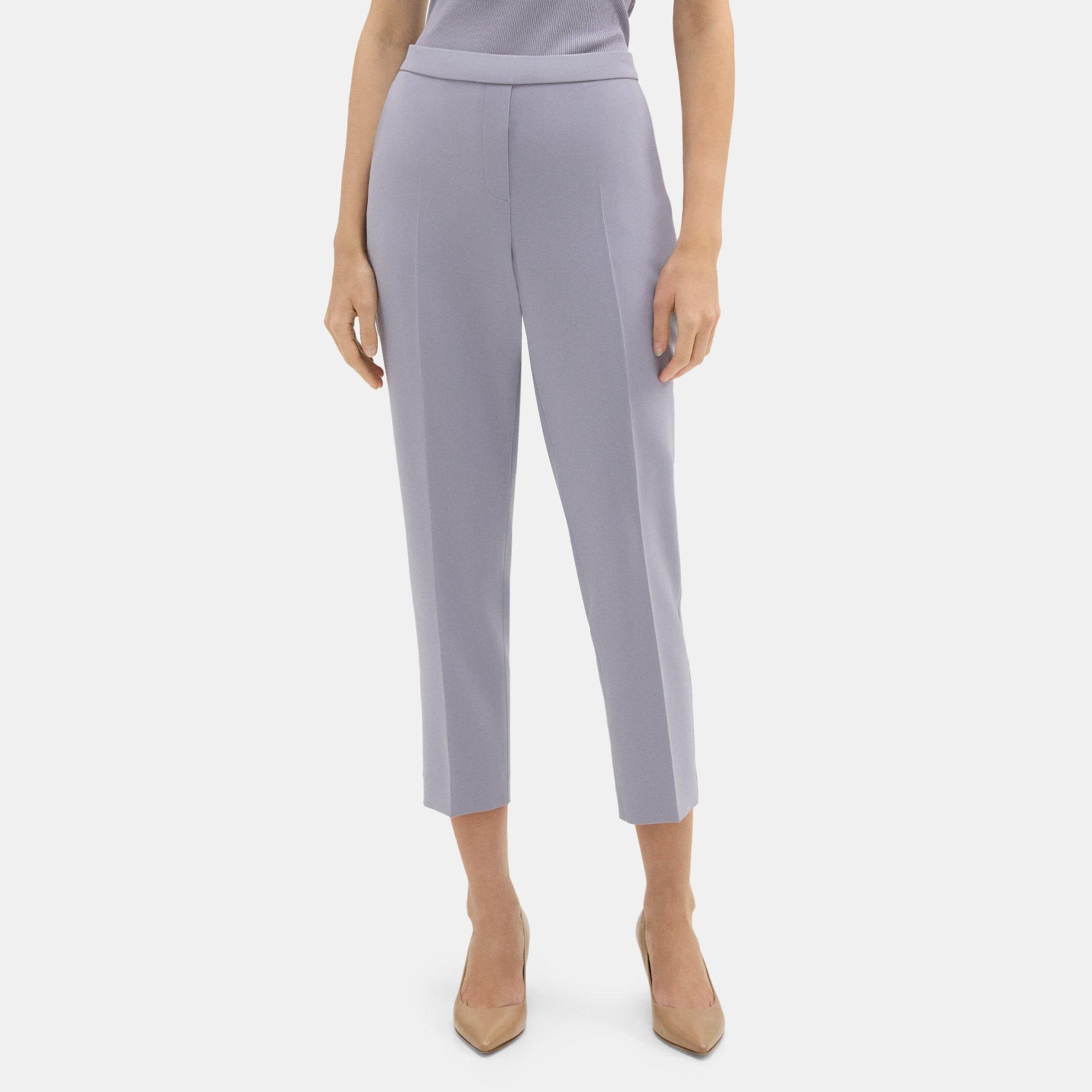 Cropped Slim Pull-On Pant in Crepe