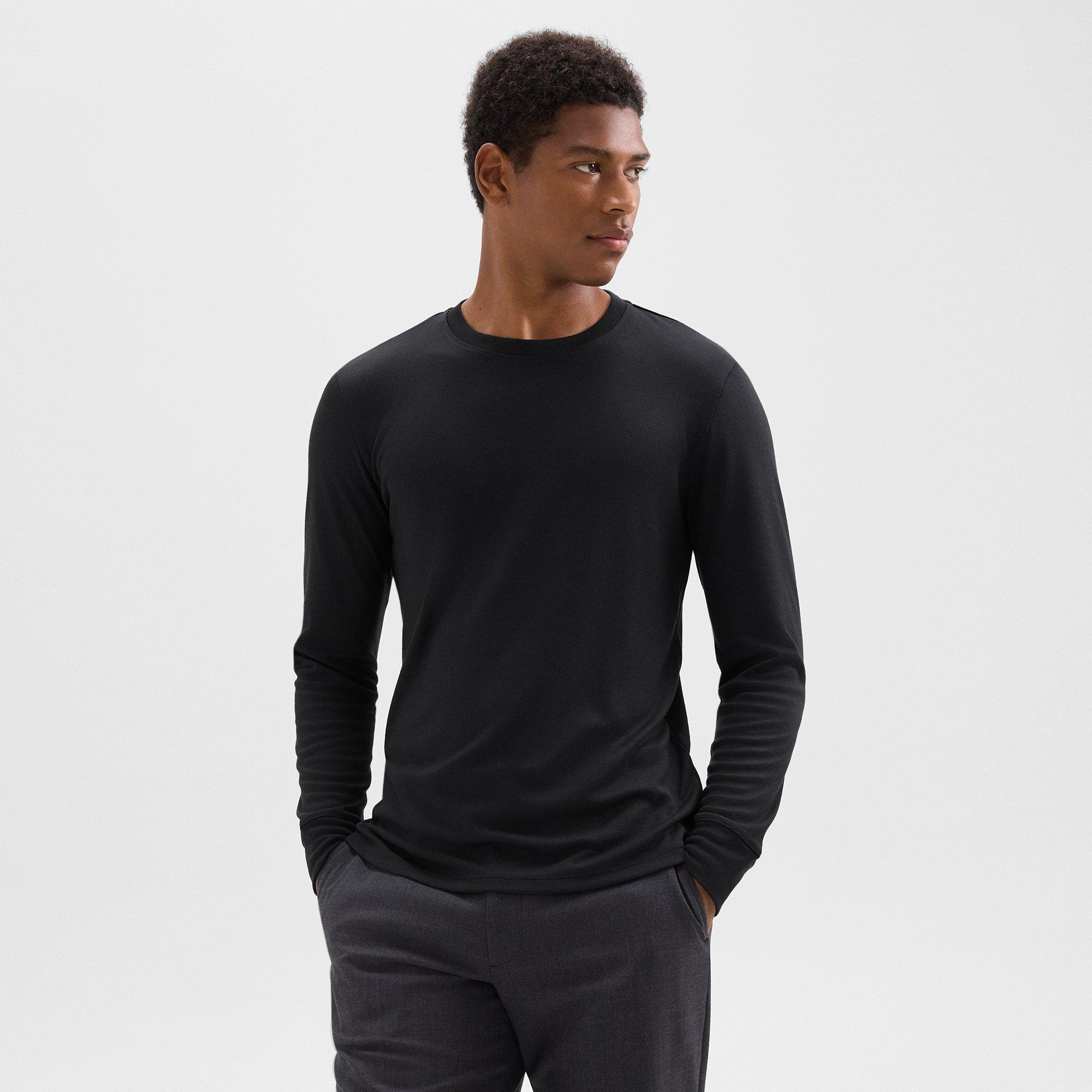 띠어리 Theory Essential Long-Sleeve Tee in Anemone Modal Jersey,BLACK