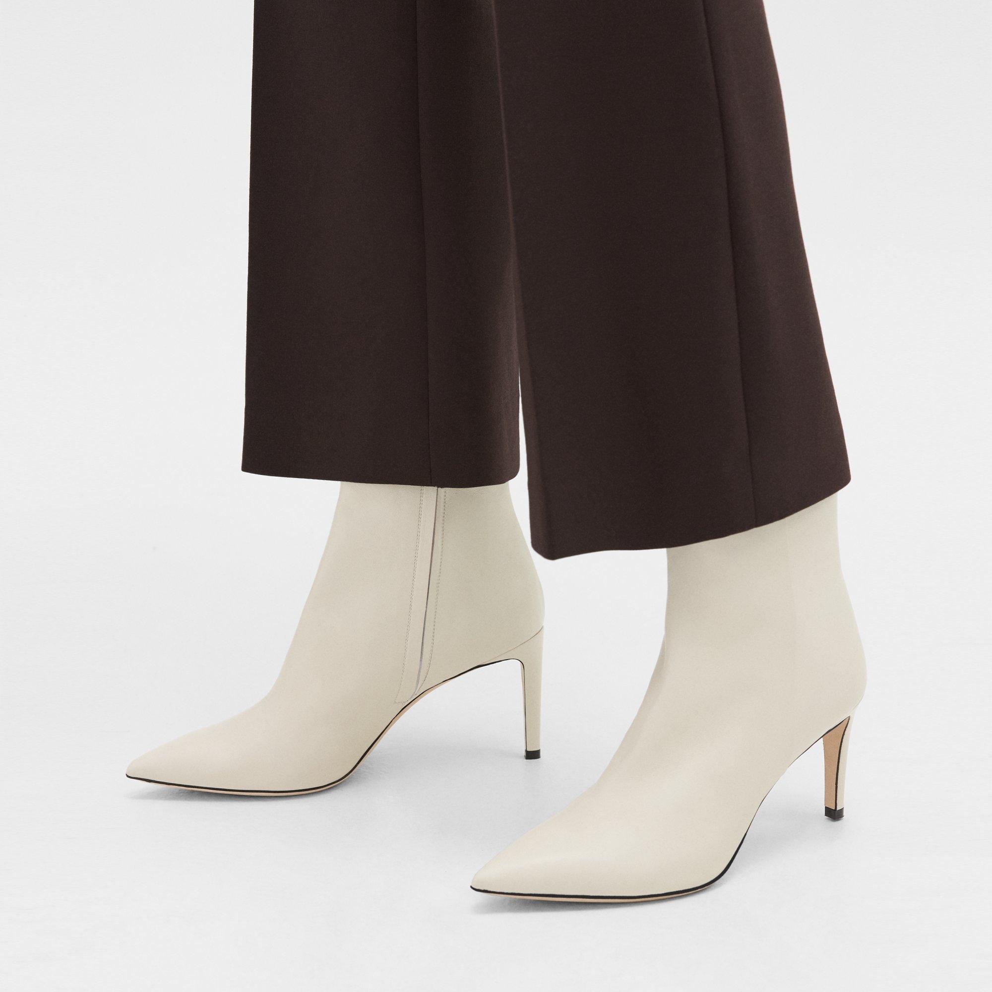 Theory Heel Bootie in Leather