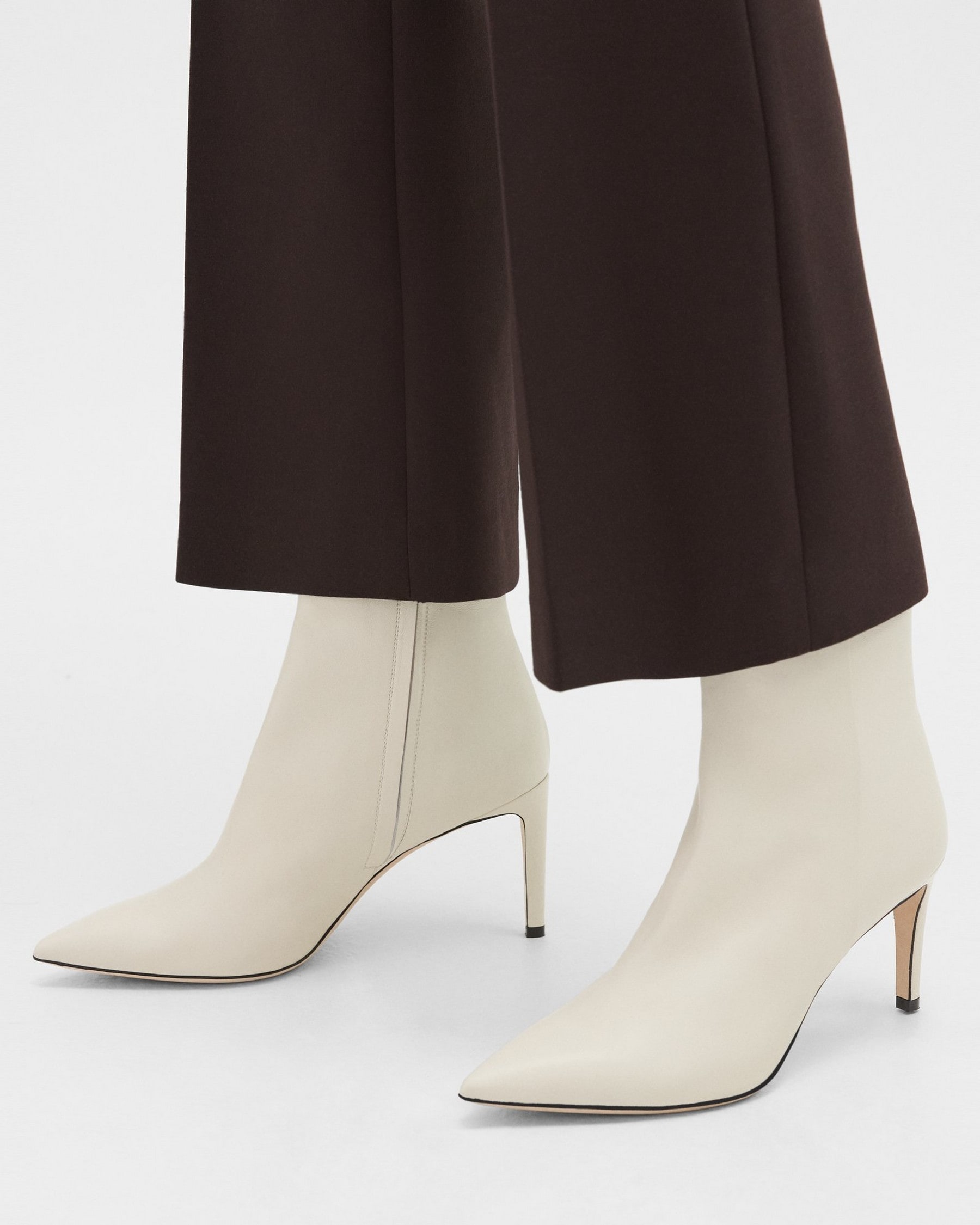 Theory Heel Bootie in Leather