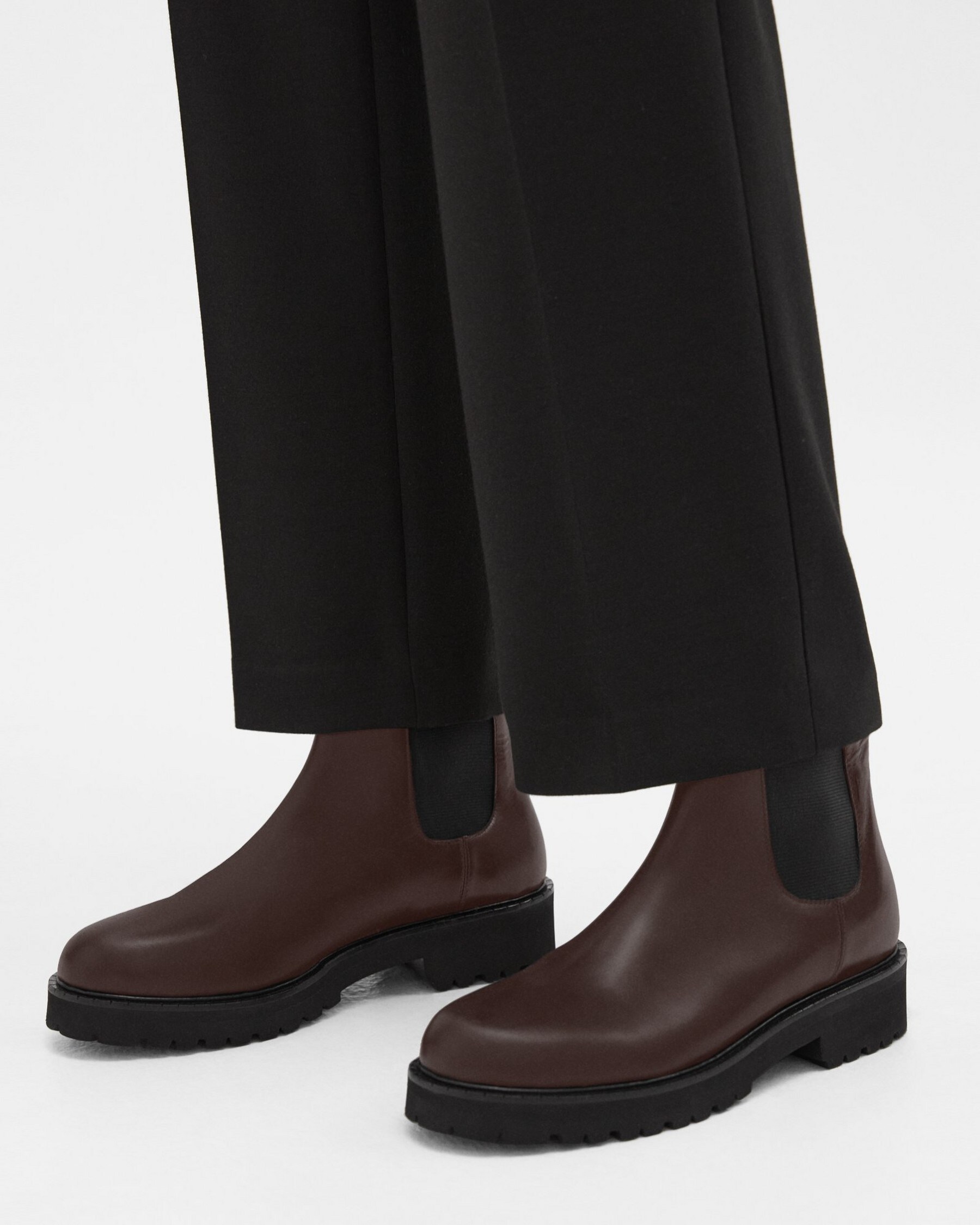 Theory Lug Chelsea Booties in Leather