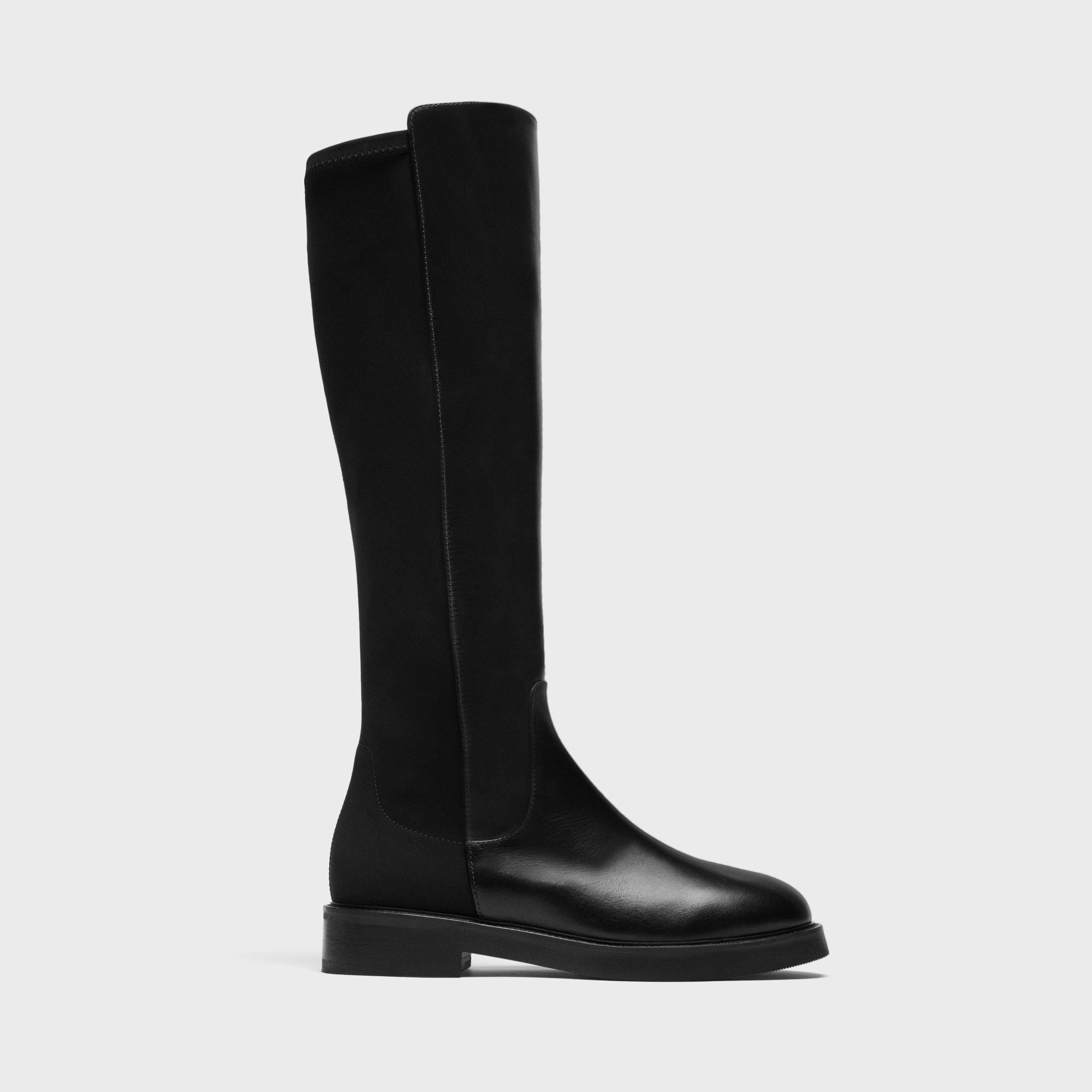 Leather Knee-High Pull-On Boot