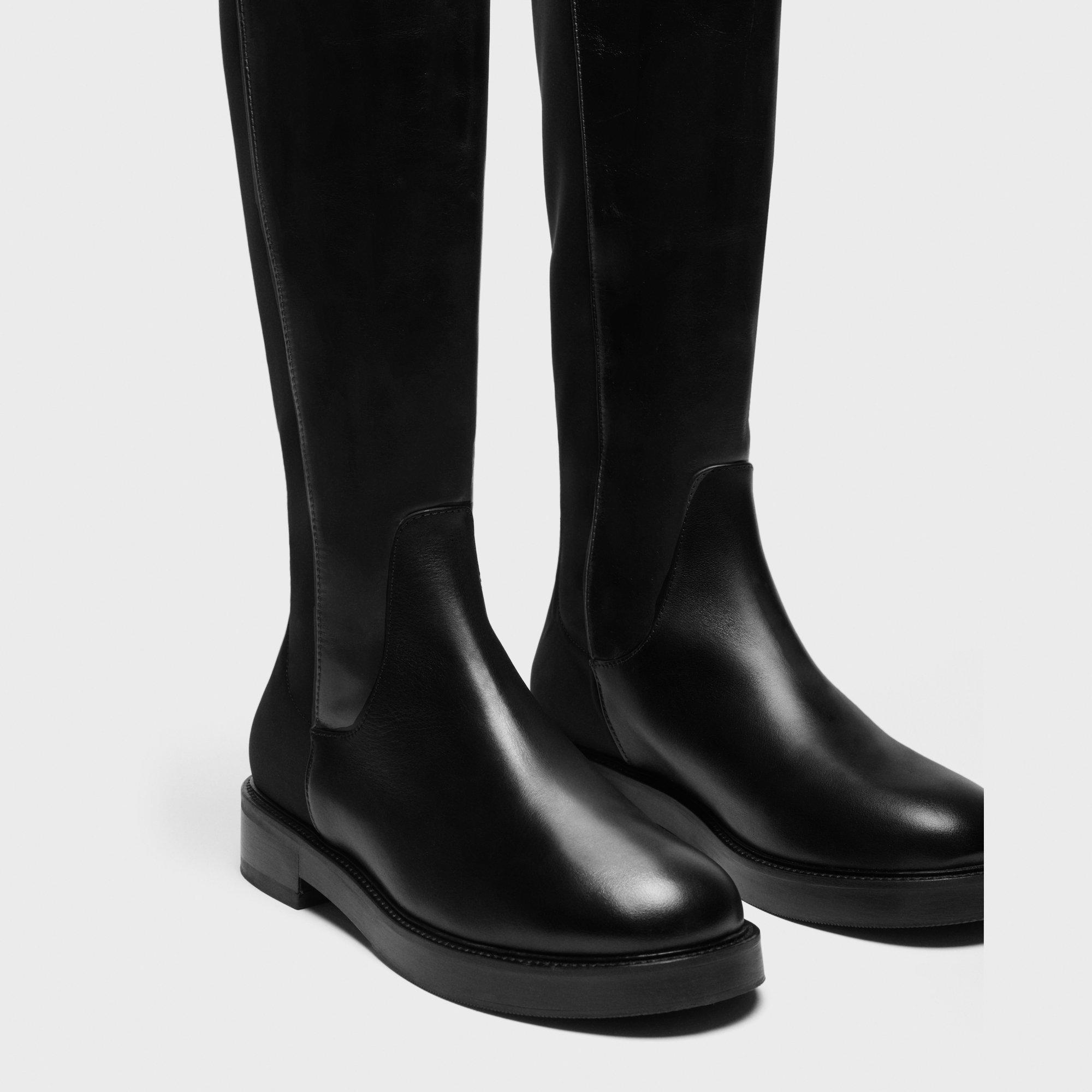 Knee-High Pull-On Boot in Leather