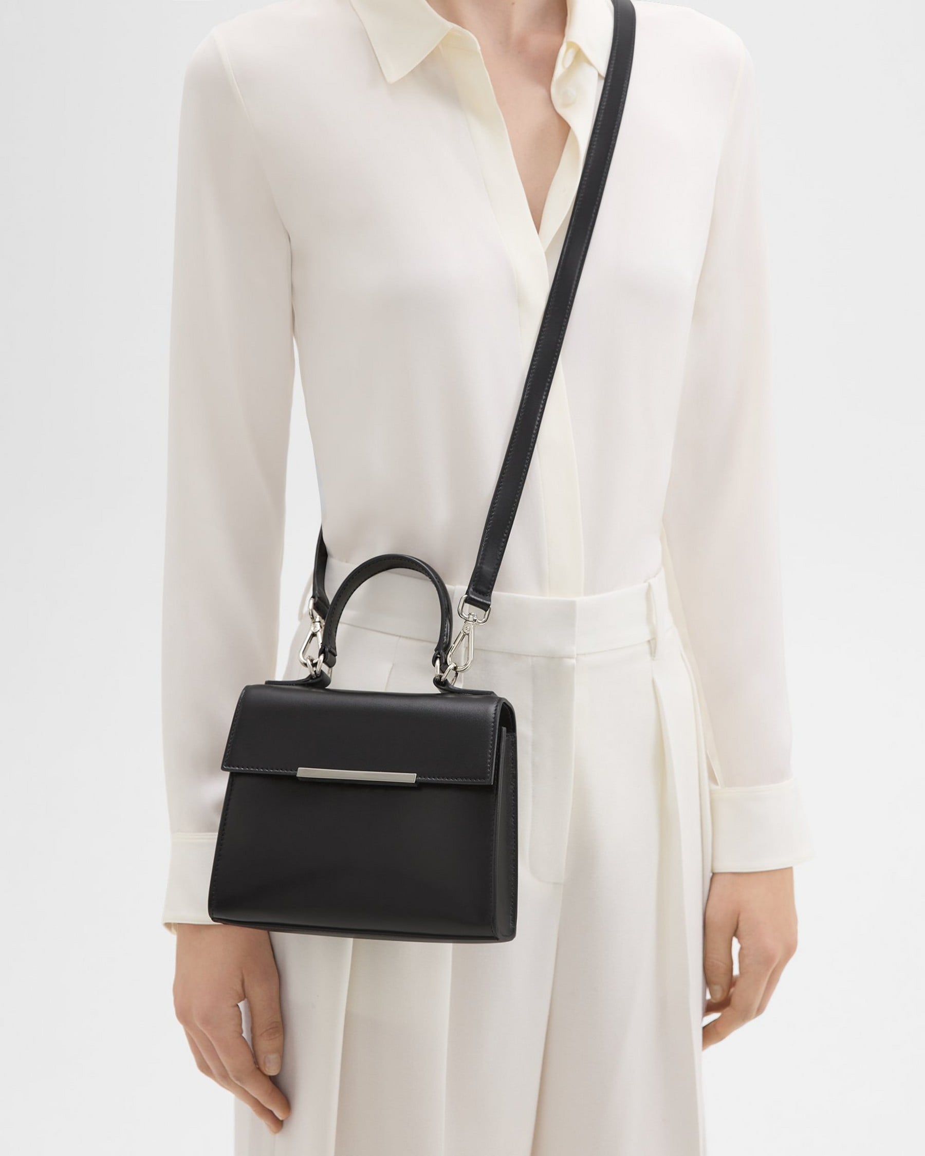 Theory Small Top Handle Bag in Leather
