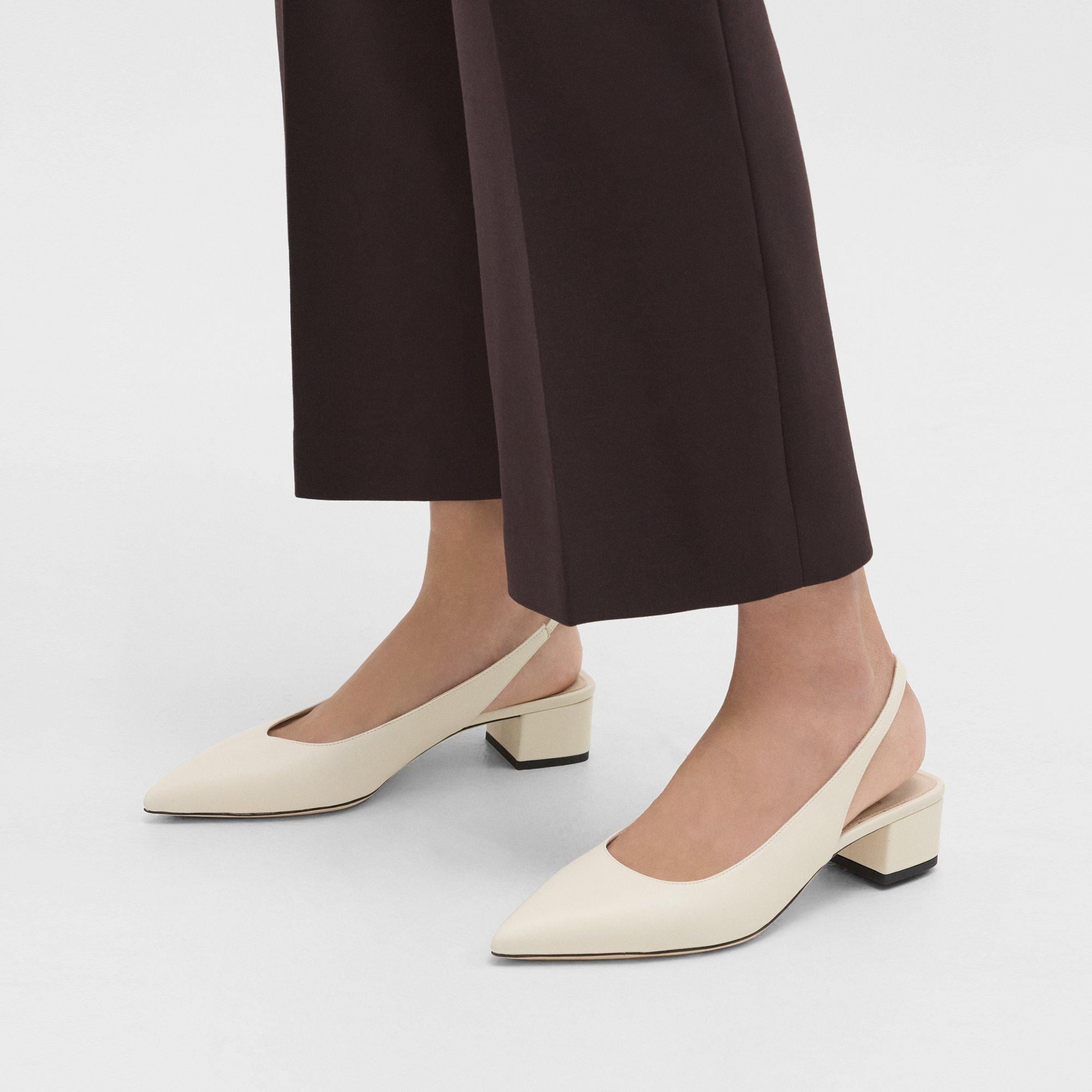 Theory Slingback Pump in Leather