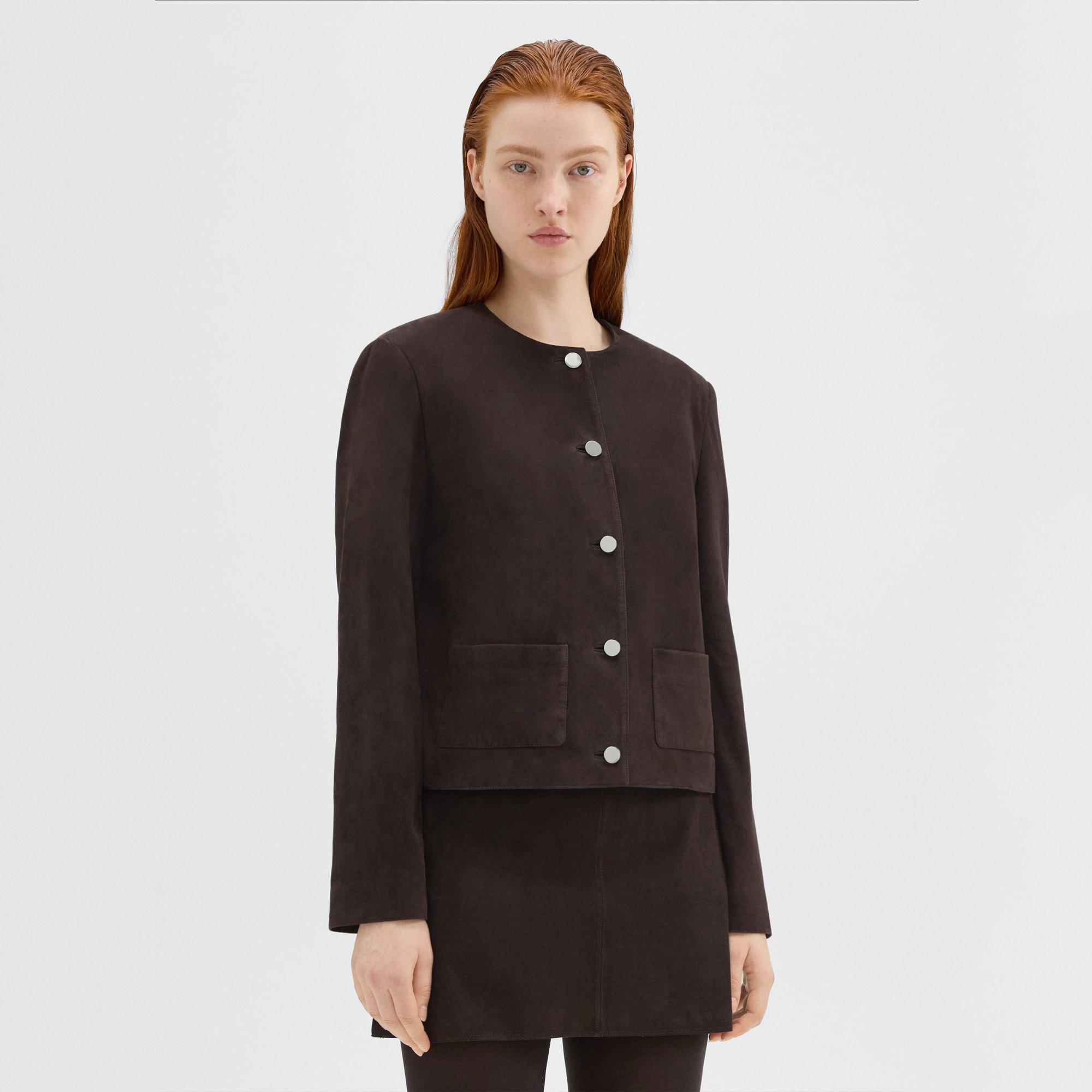 Cropped Jacket in Suede