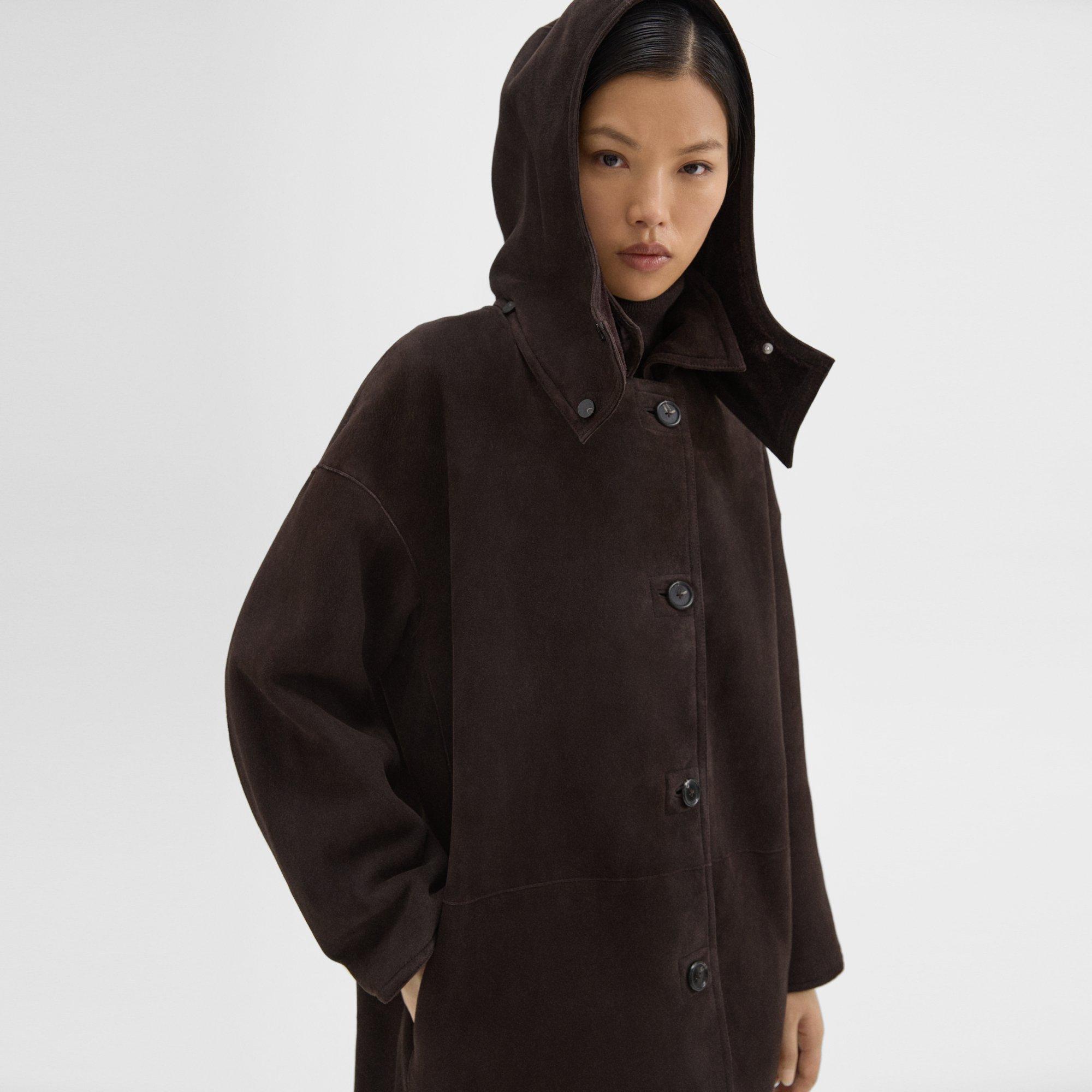 Theory reversible shearling outlet coat