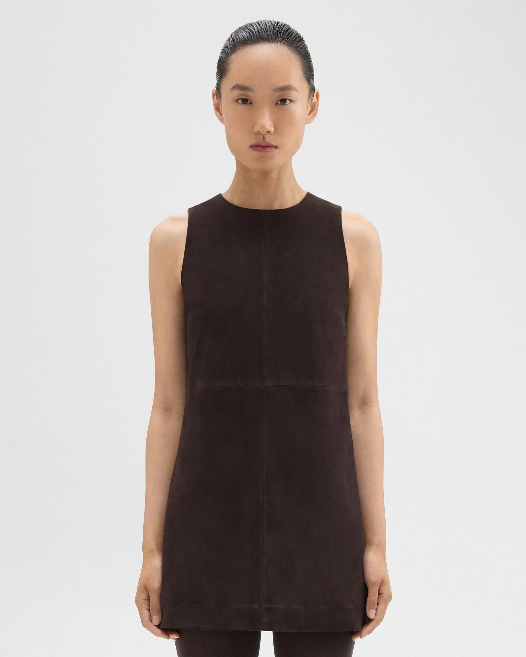 Theory Shift Dress in Suede