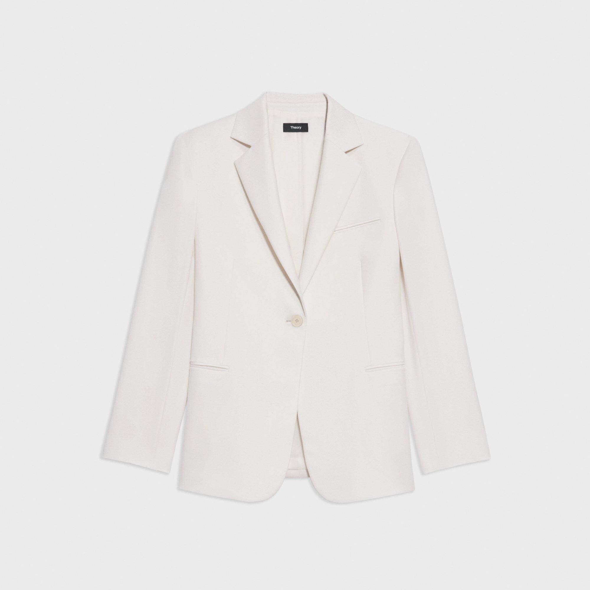 Sleek Flannel Slim Blazer | Theory