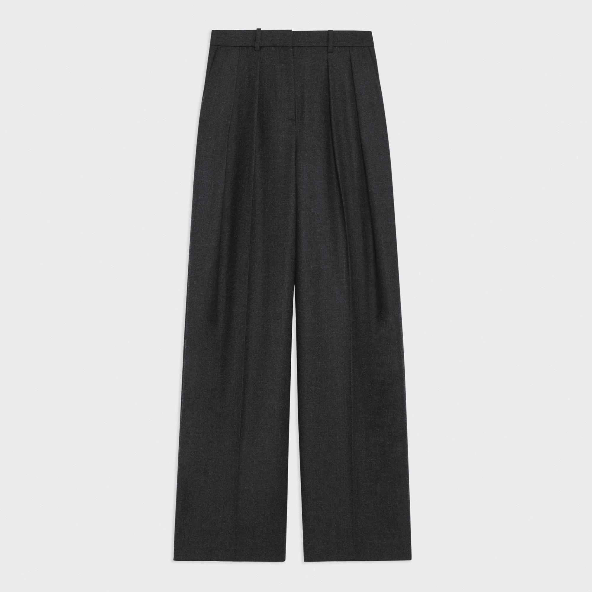 Double Pleat Pant in Sleek Flannel