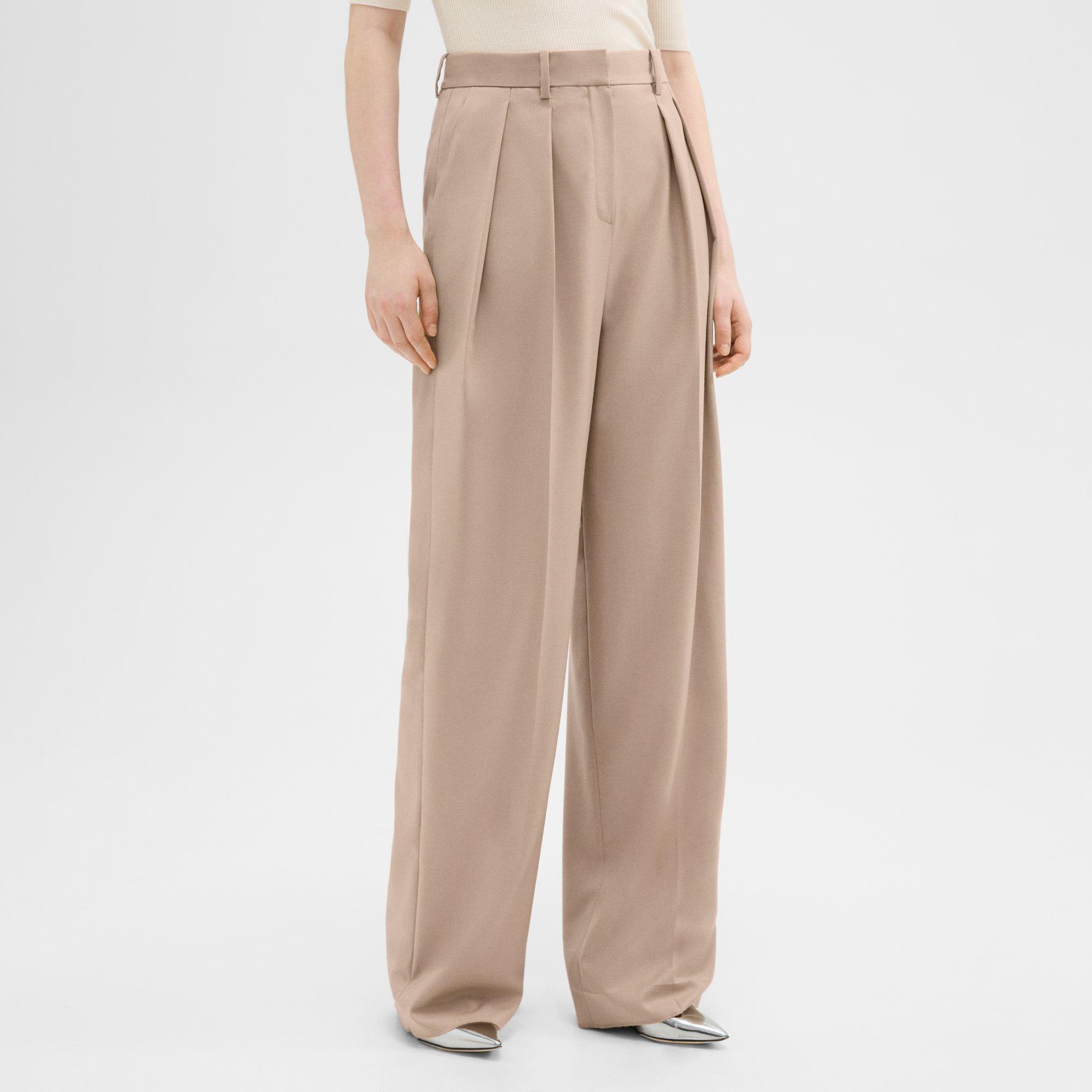 Double Pleat Pant in Sleek Flannel