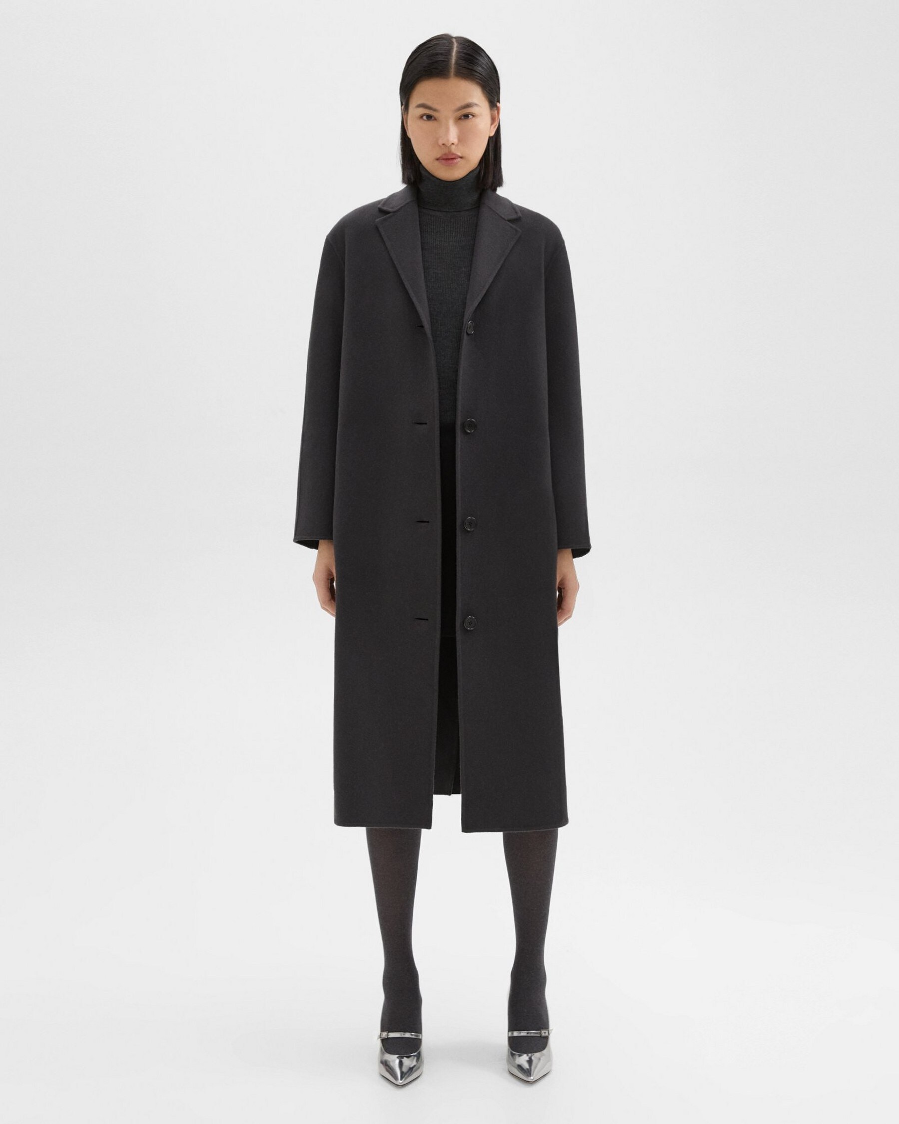 Theory Belted Coat in Recycled Wool-Cashmere