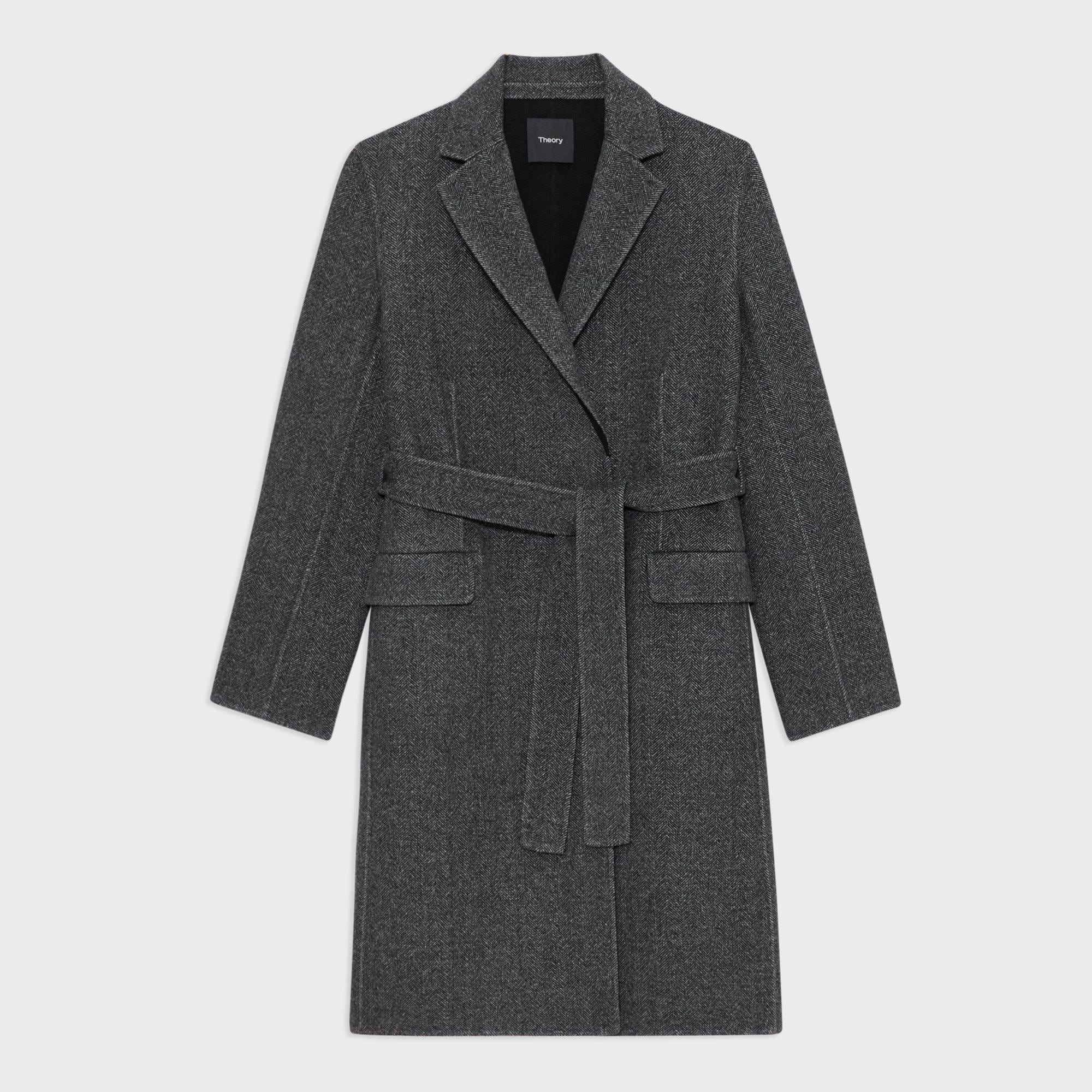 Double-Face Wool-Cashmere Belted Coat | Theory