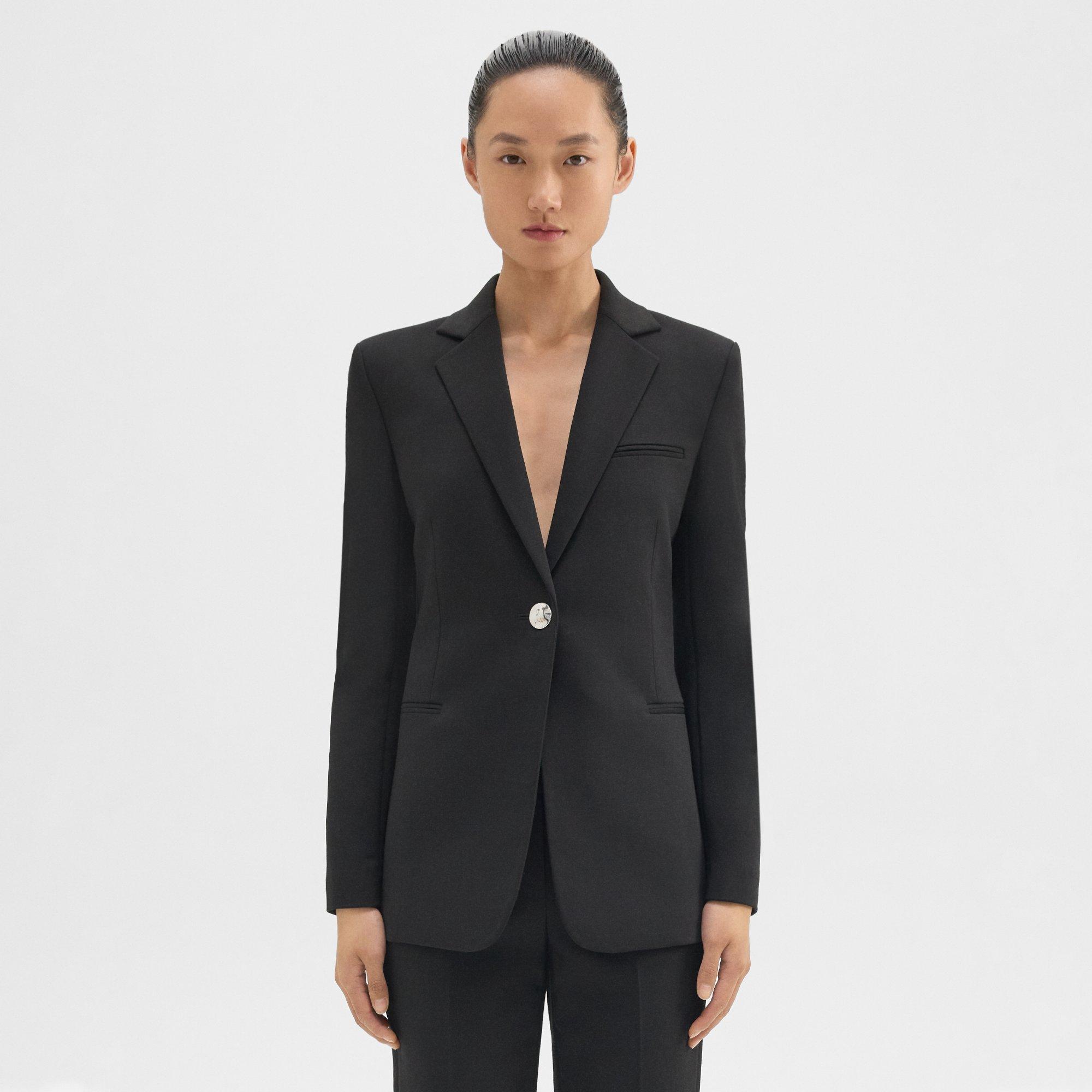 Double Weave Blend Slim Blazer | Theory