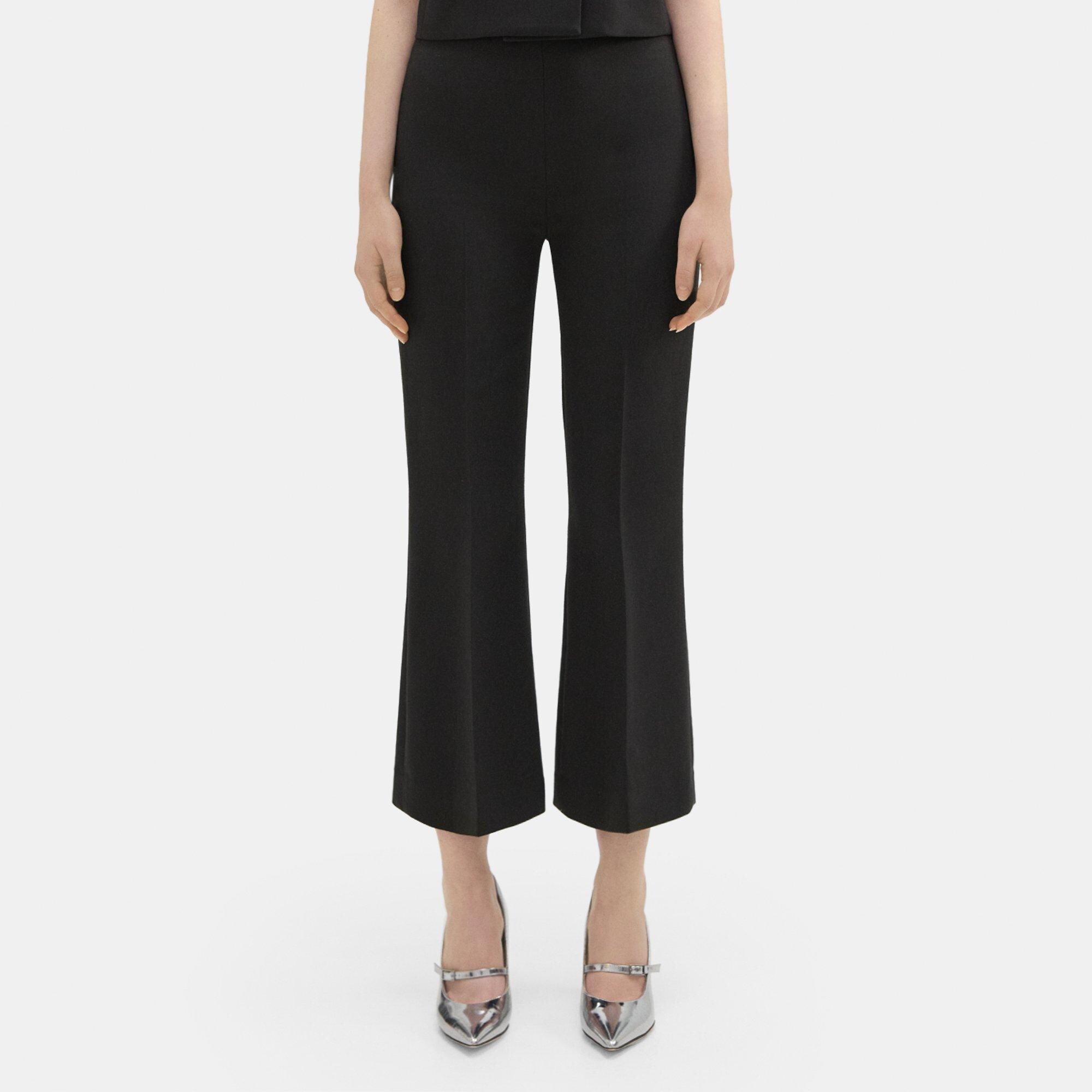 Theory Cropped Kick Pant in Double Weave