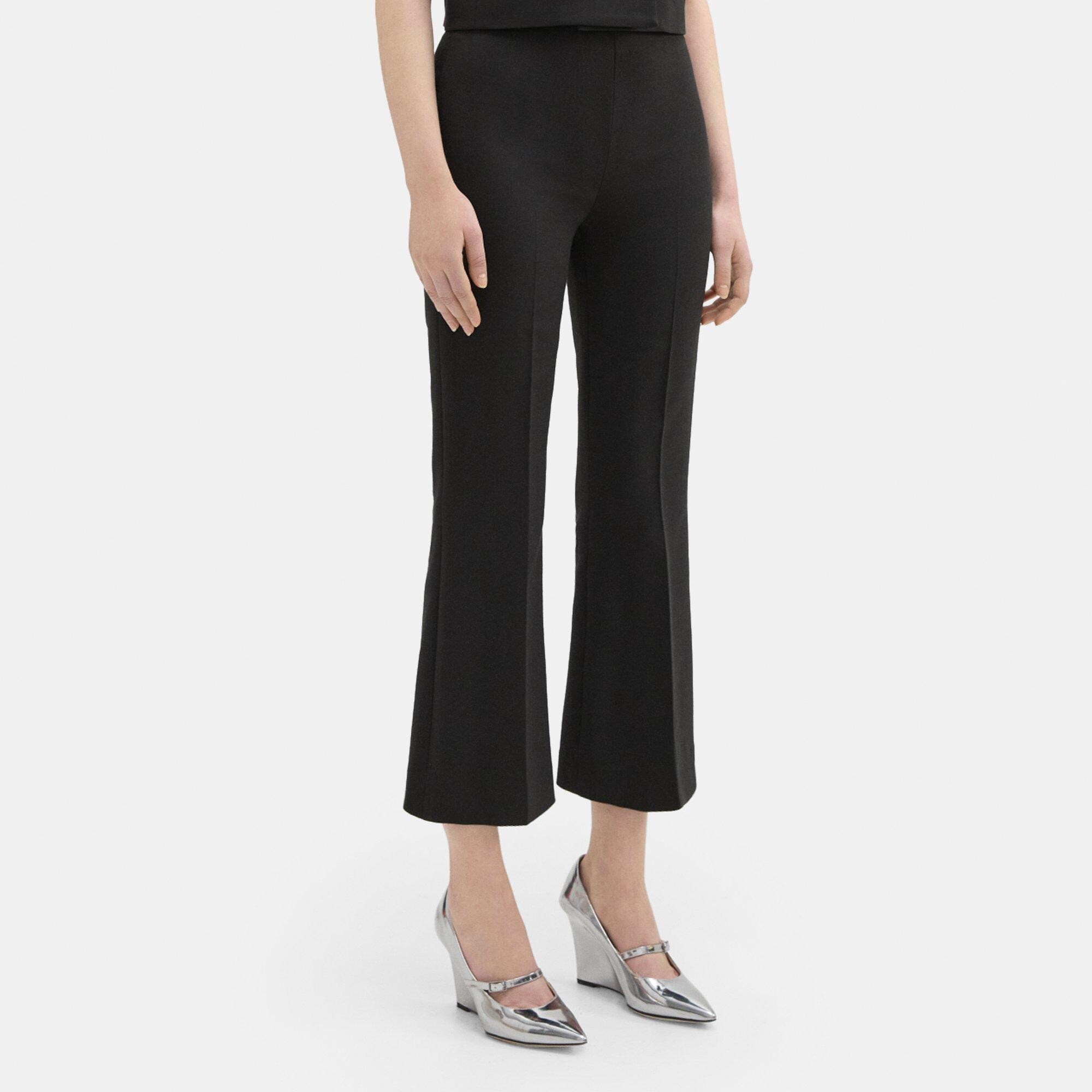 Cropped Kick Pant in Double Weave
