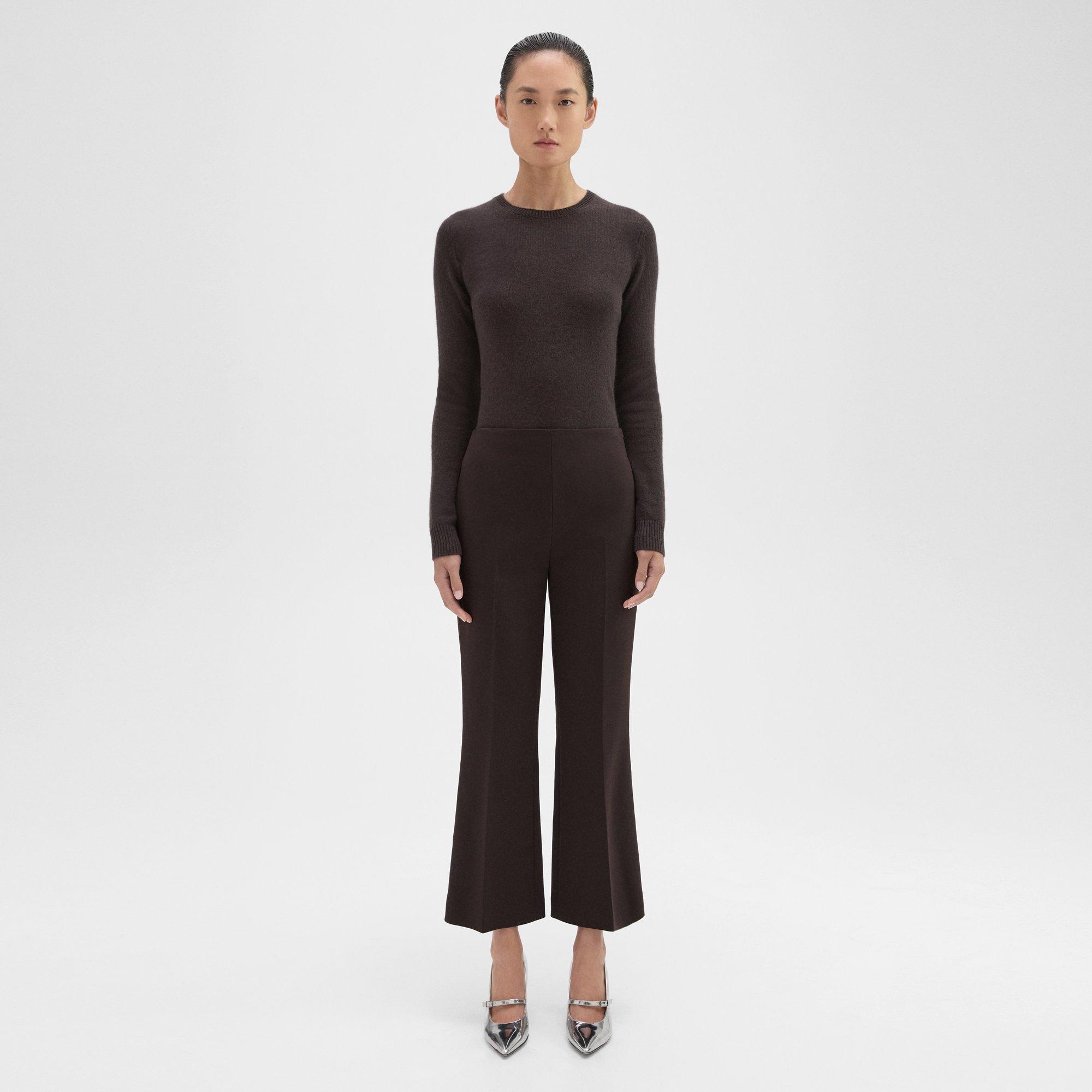 Theory Cropped Kick Pant in Double Weave