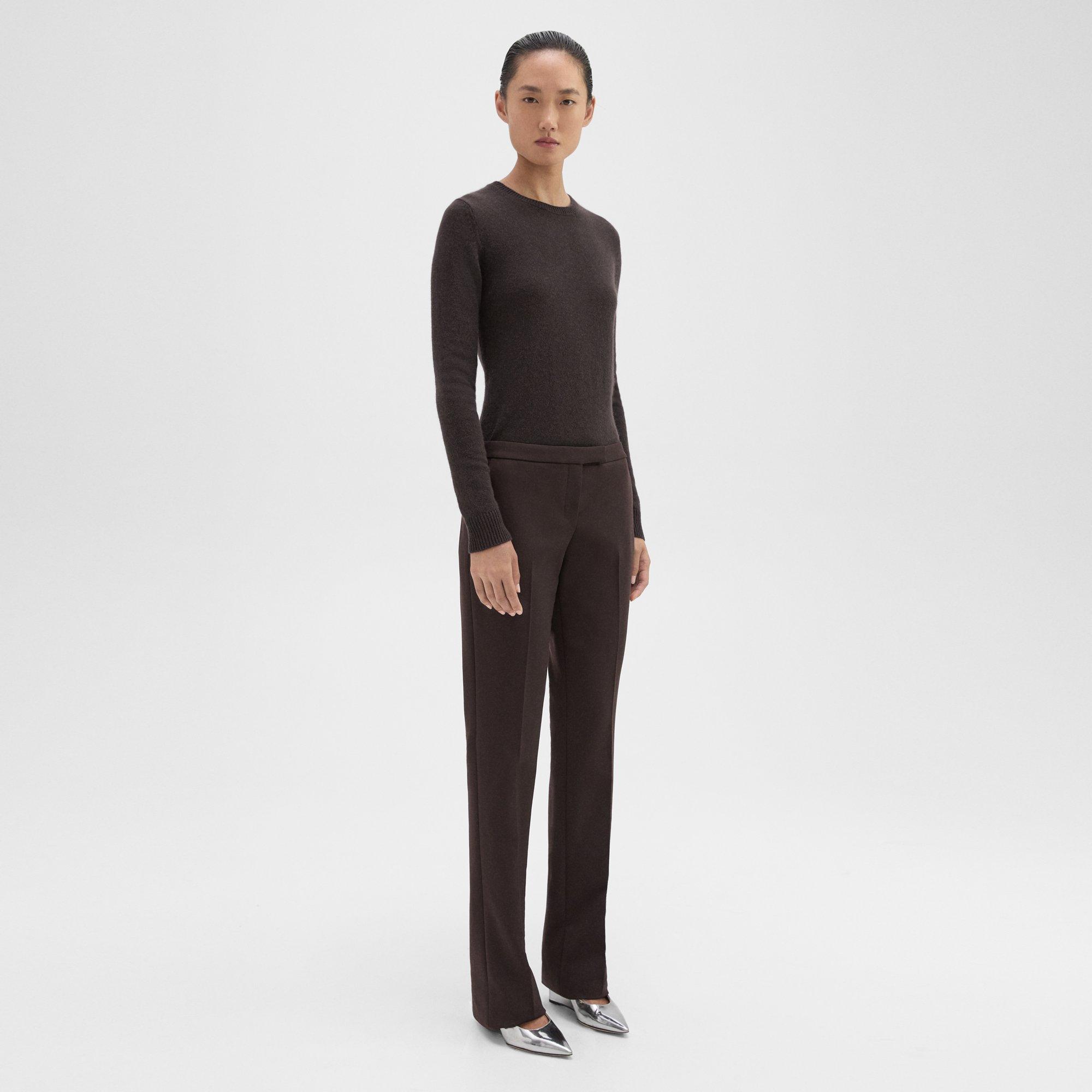 Slim Low-Rise Pant in Double Weave