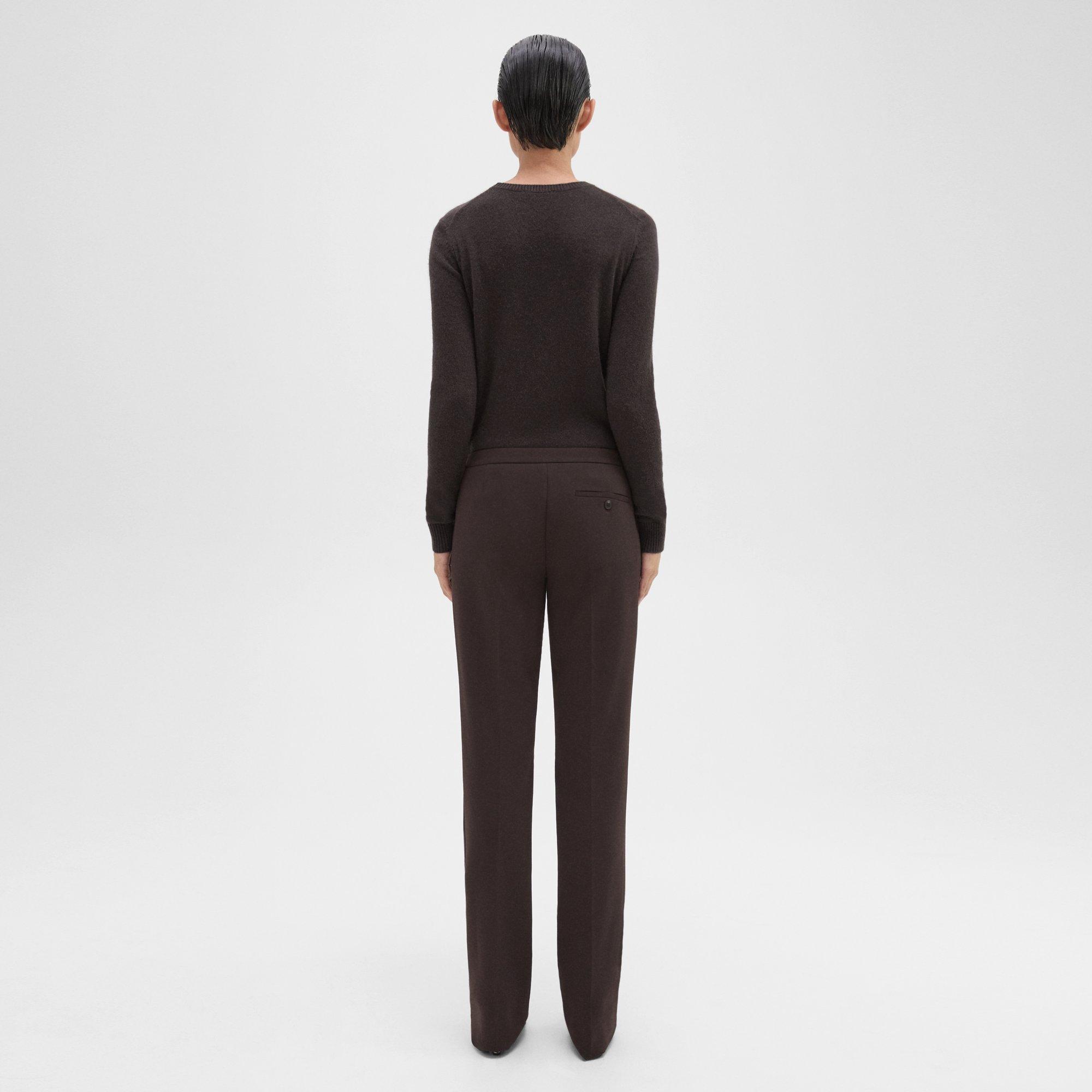 Slim Low-Rise Pant in Double Weave