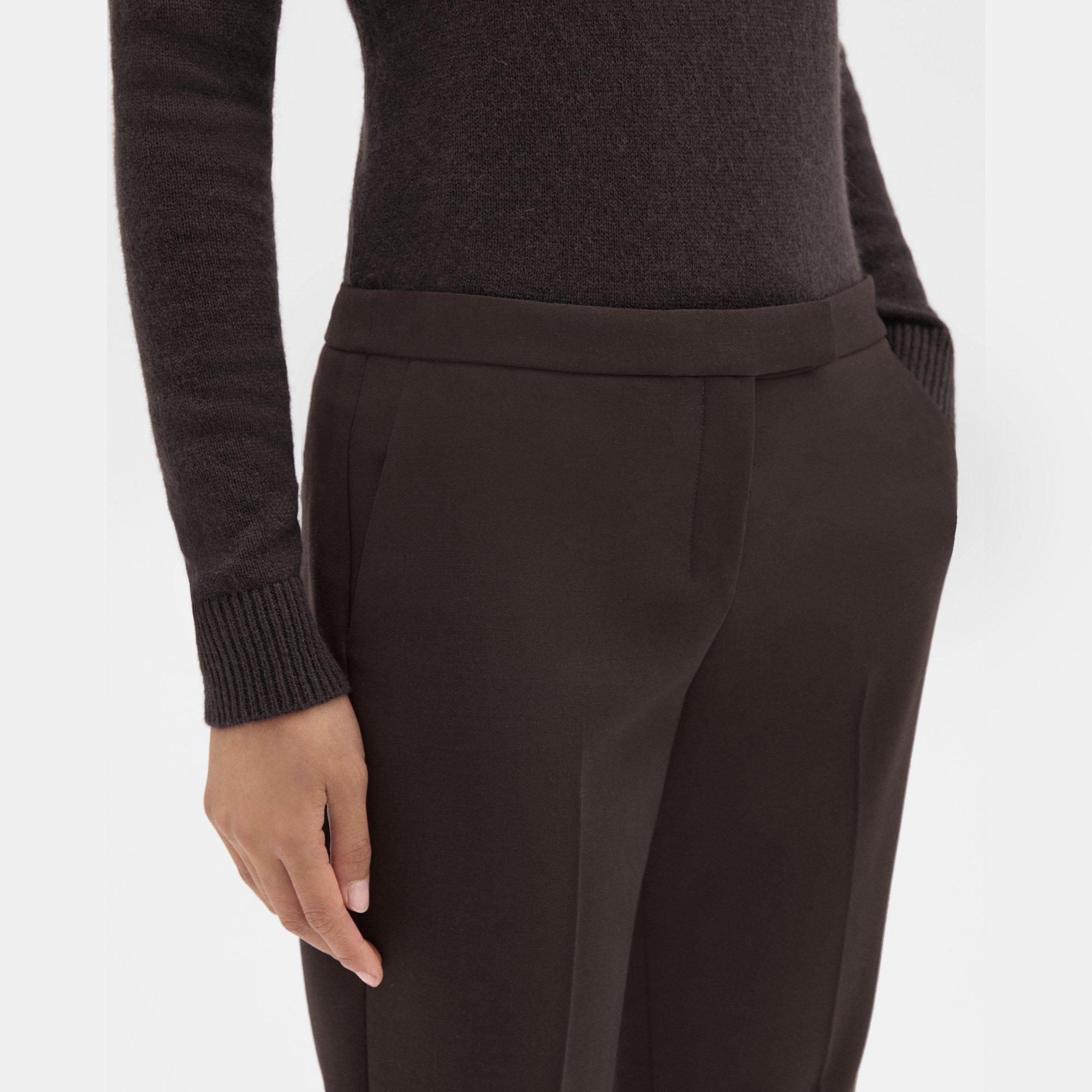 Slim Low-Rise Pant in Double Weave