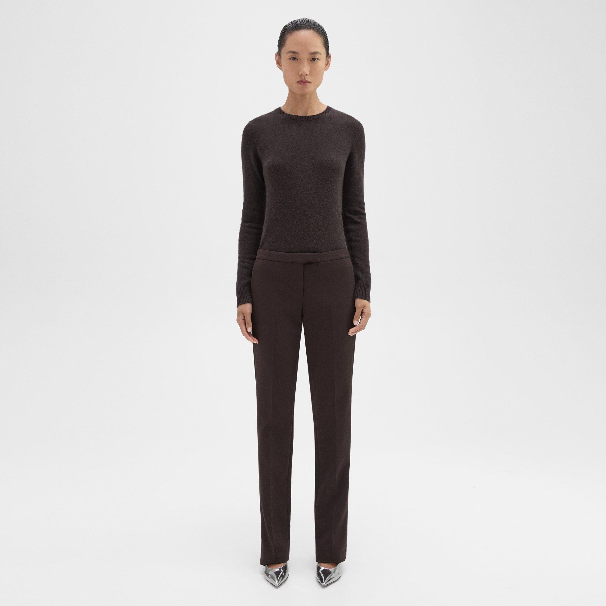 Slim Low-Rise Pant in Double Weave