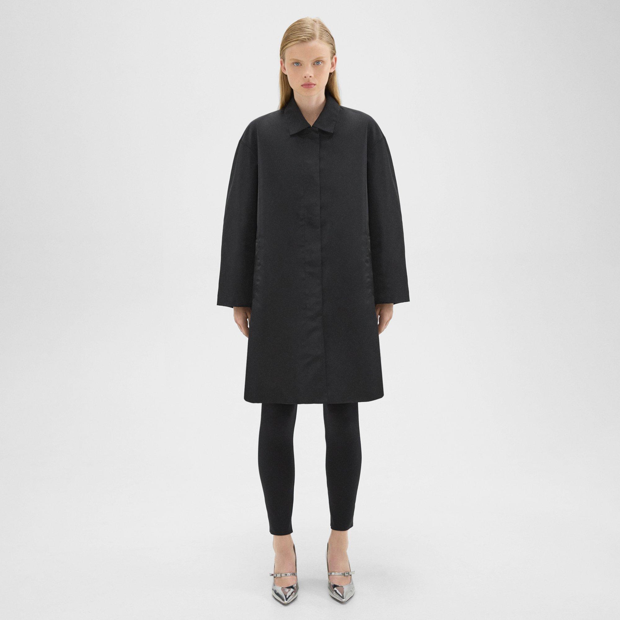 Theory A-Line Car Coat in Recycled Nylon