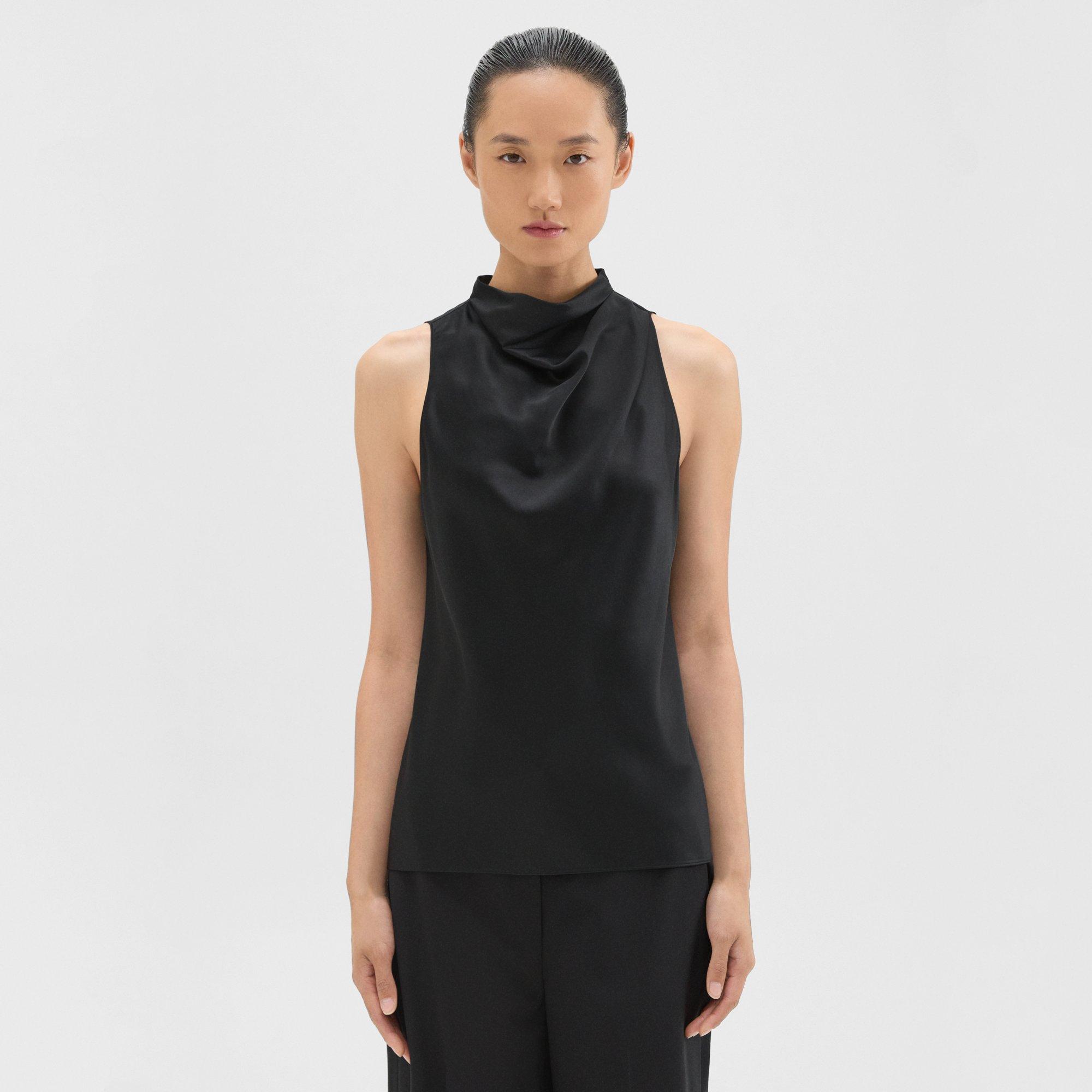 Theory Cowl Neck Top in Satin