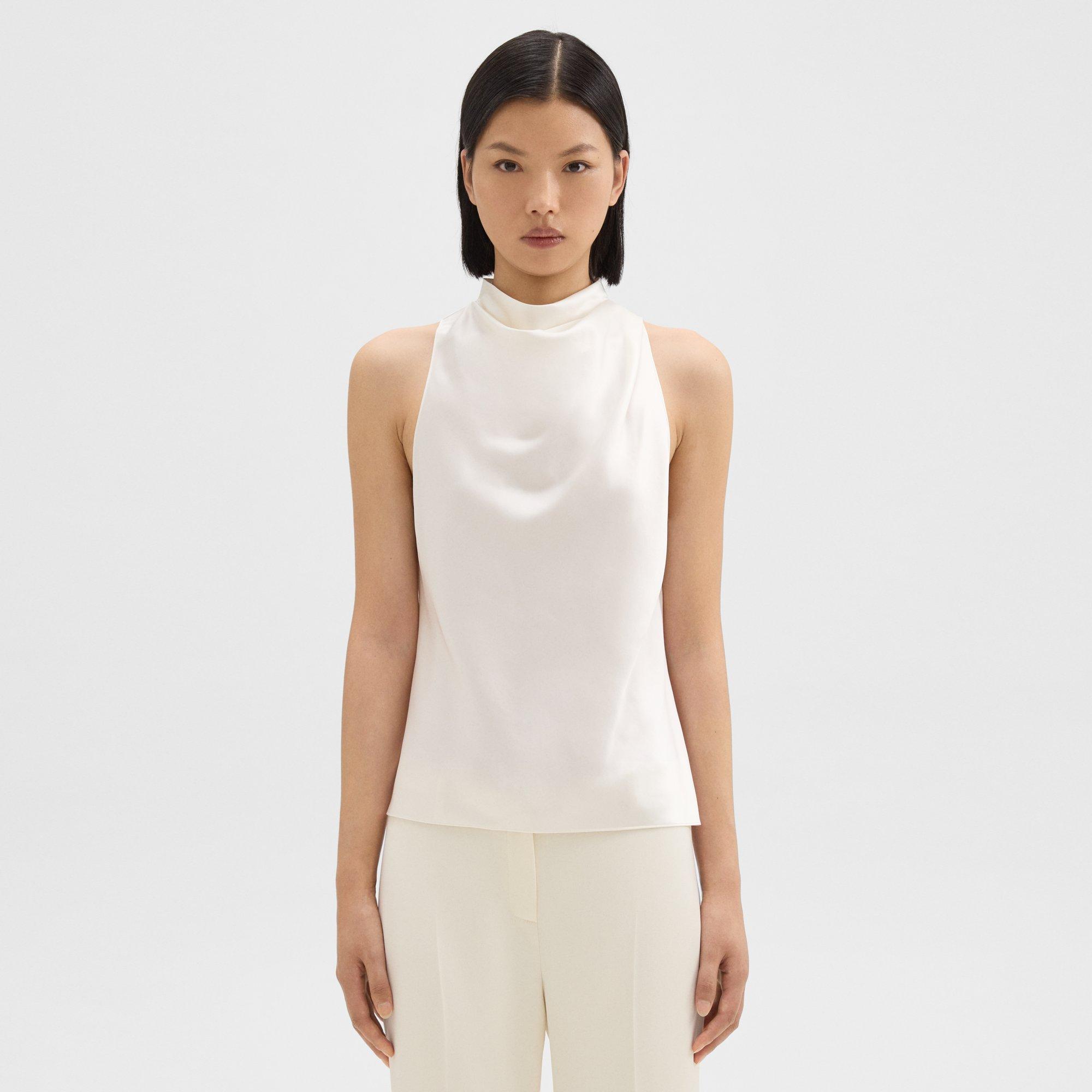 Theory Cowl Neck Top in Satin