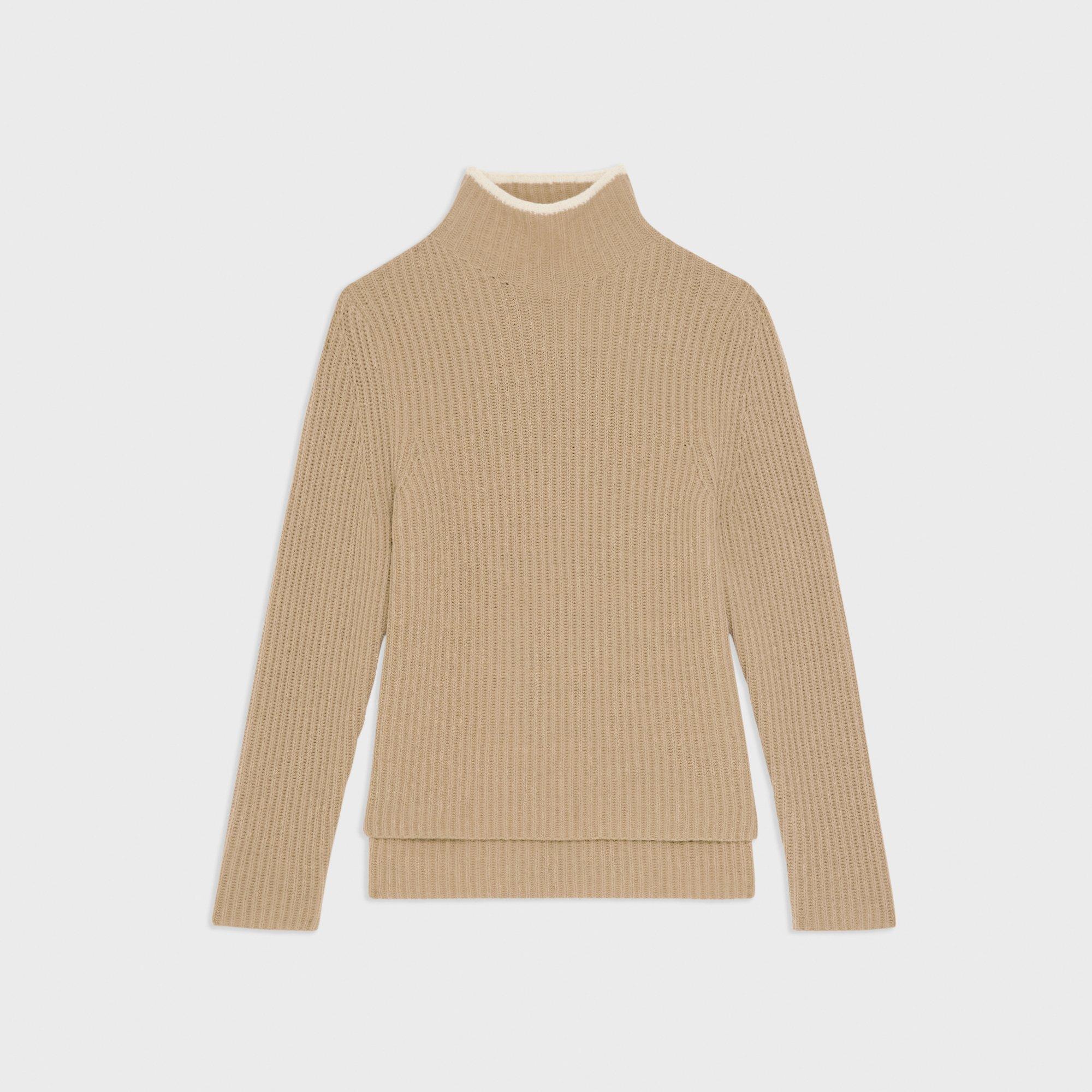 Karenia Turtleneck Sweater in Felted Wool-Cashmere