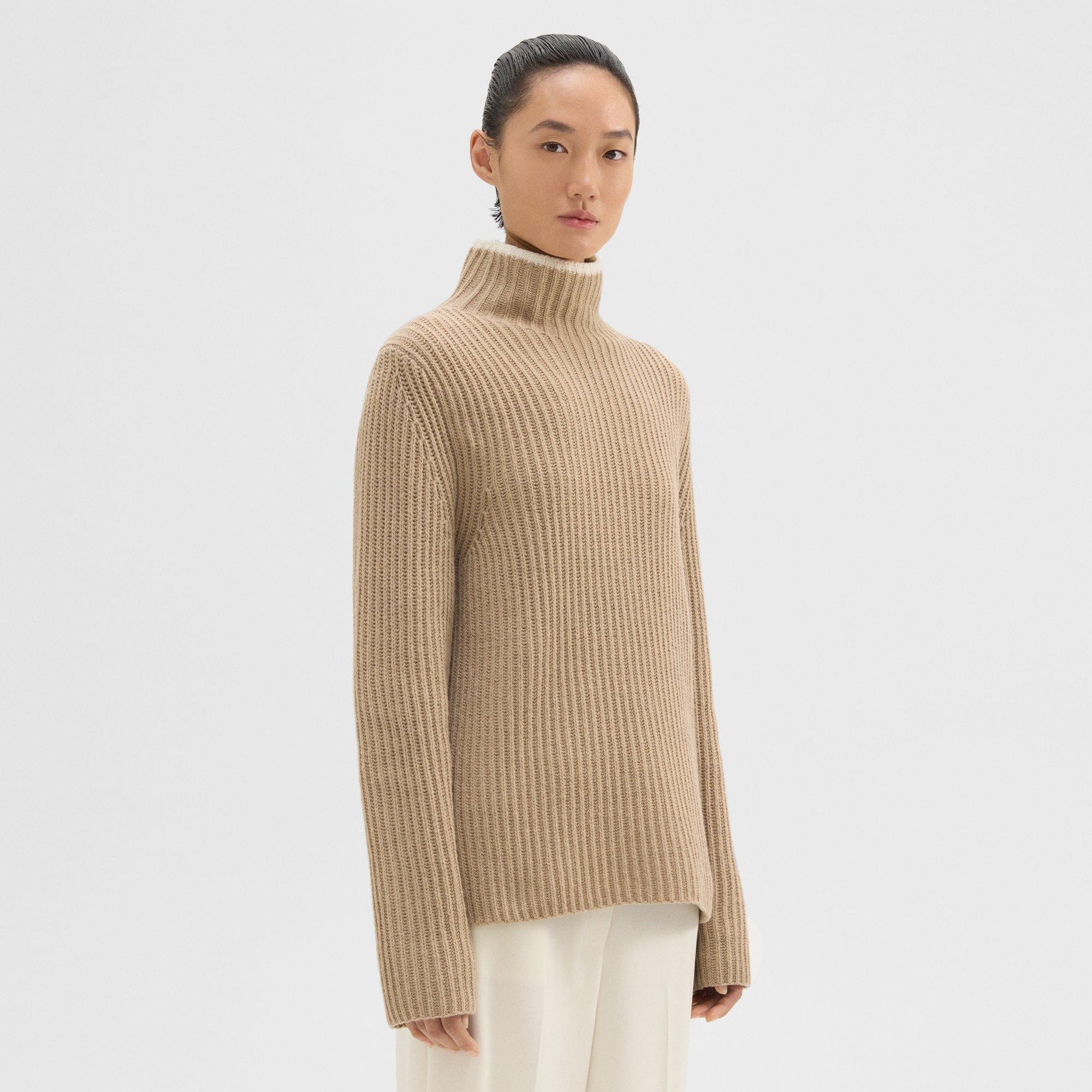 Karenia Turtleneck Sweater in Felted Wool-Cashmere