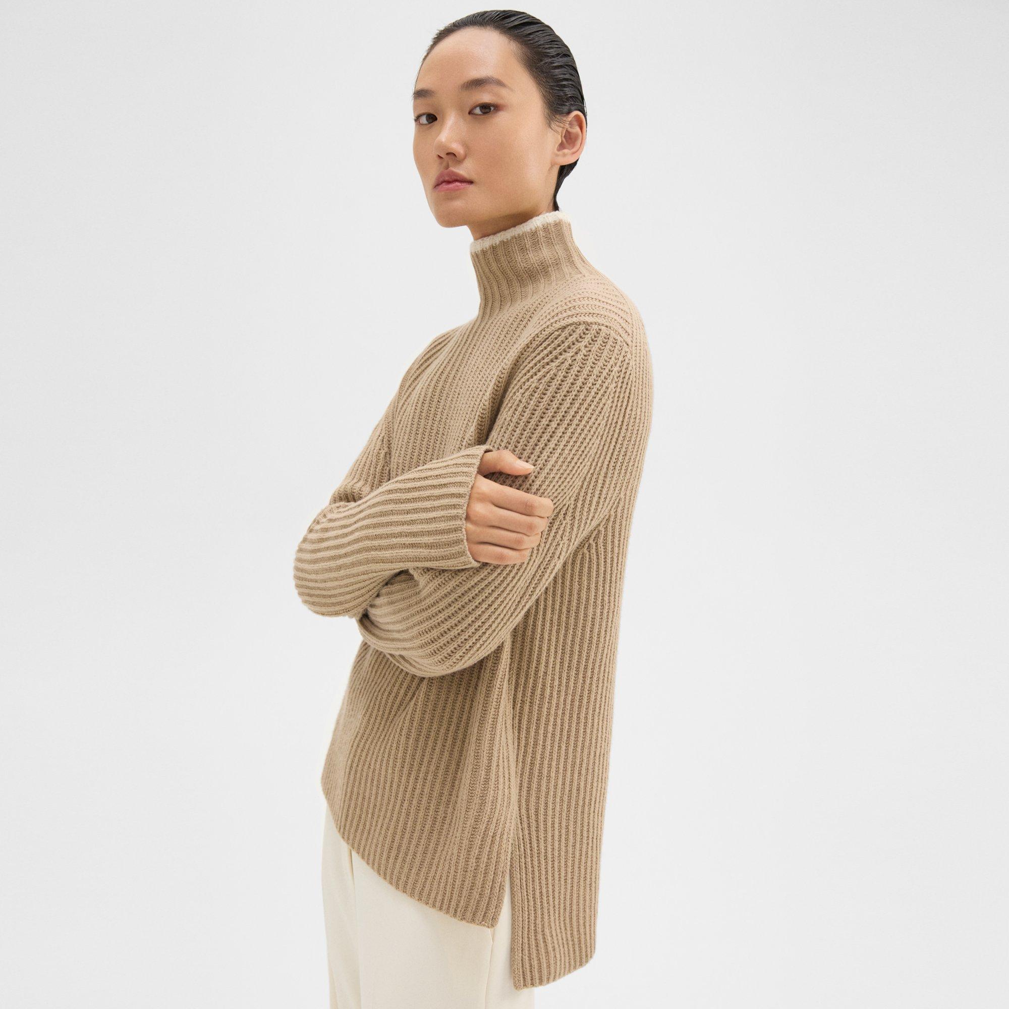 Karenia Turtleneck Sweater in Felted Wool-Cashmere