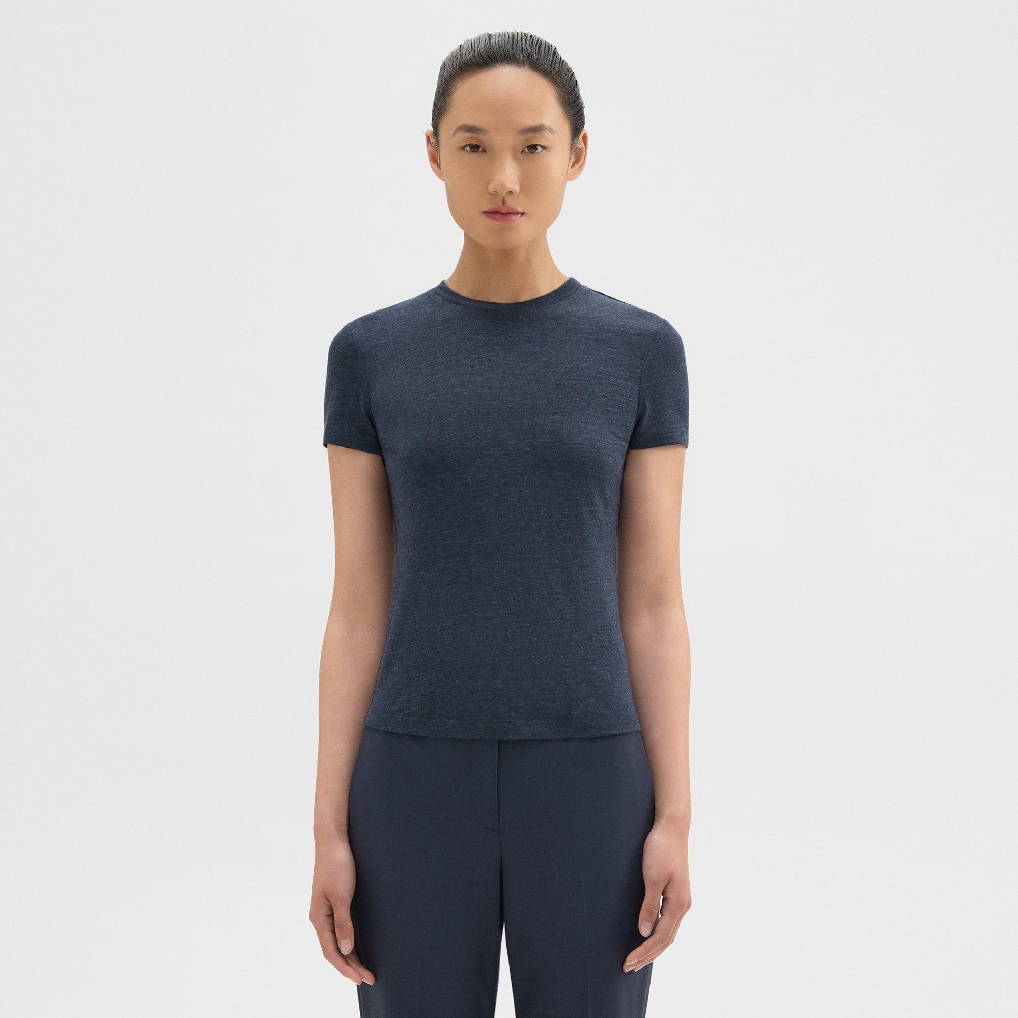 Theory Tiny Tee in Melange Wool Jersey