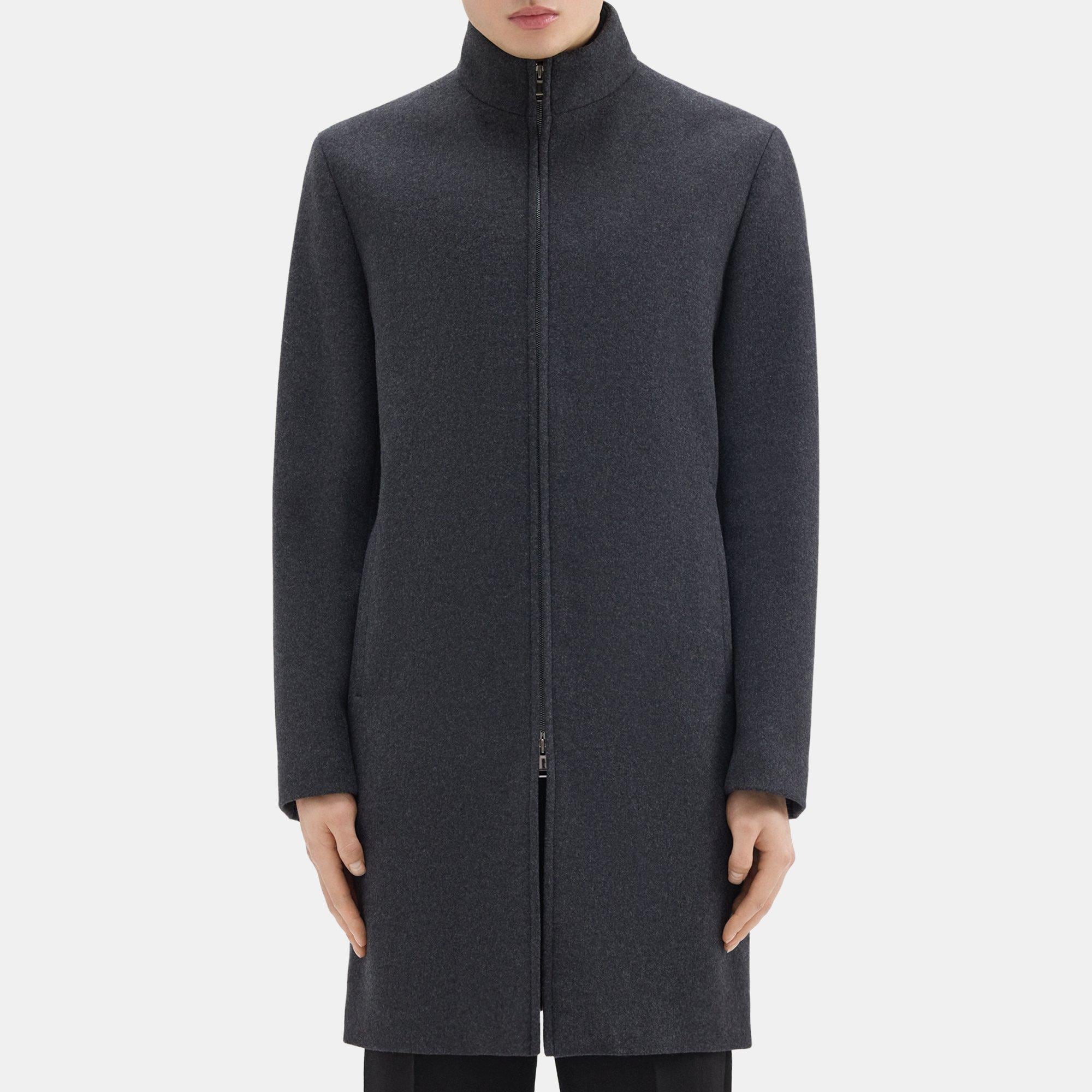 Theory Belvin Coat in Recycled Wool-Blend Melton