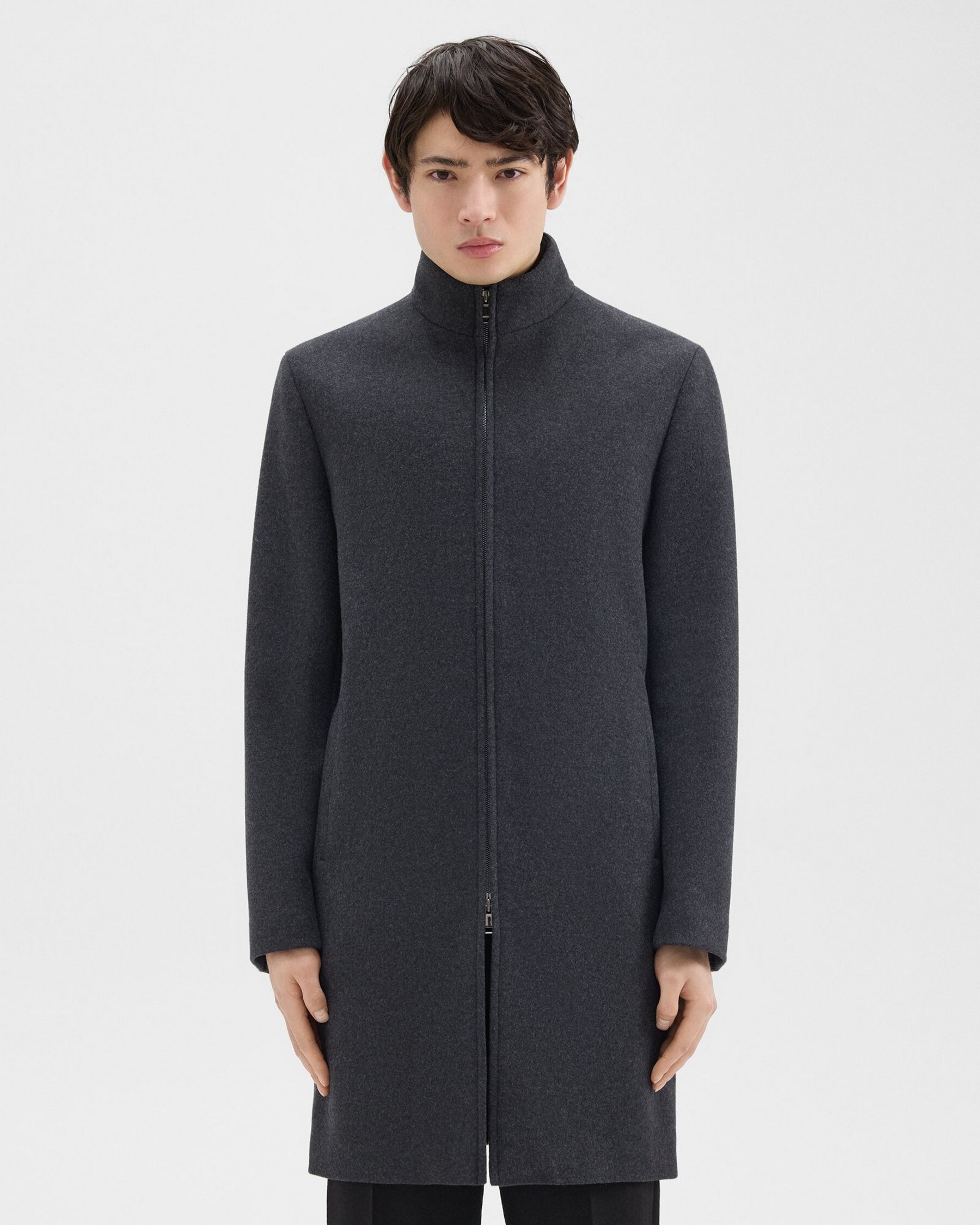 Theory Belvin Coat in Recycled Wool-Blend Melton