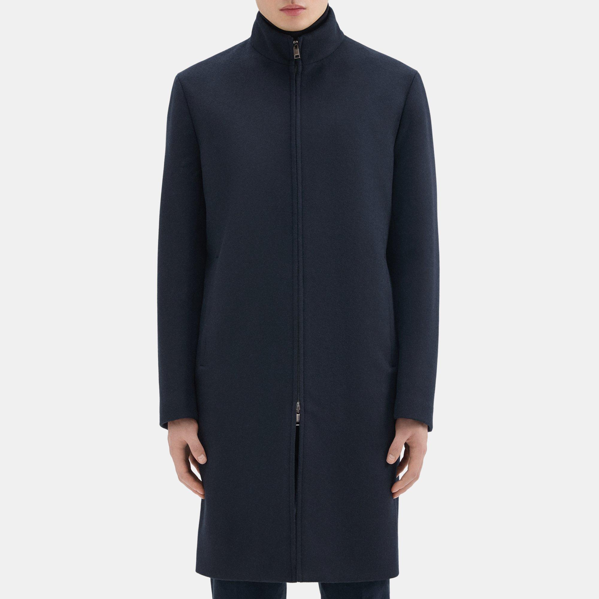 Theory Belvin Coat in Recycled Wool-Blend Melton