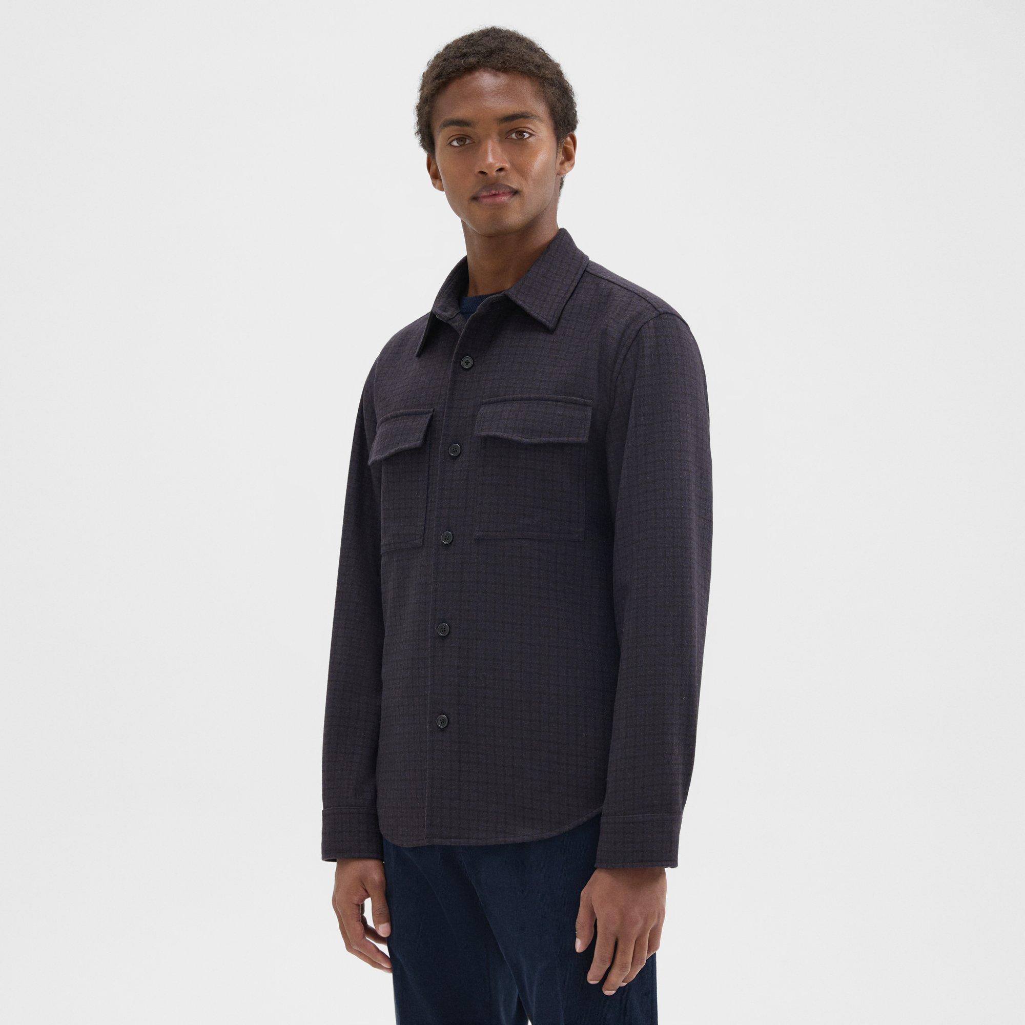 Garvin Shirt Jacket in Recycled Wool-Blend Flannel