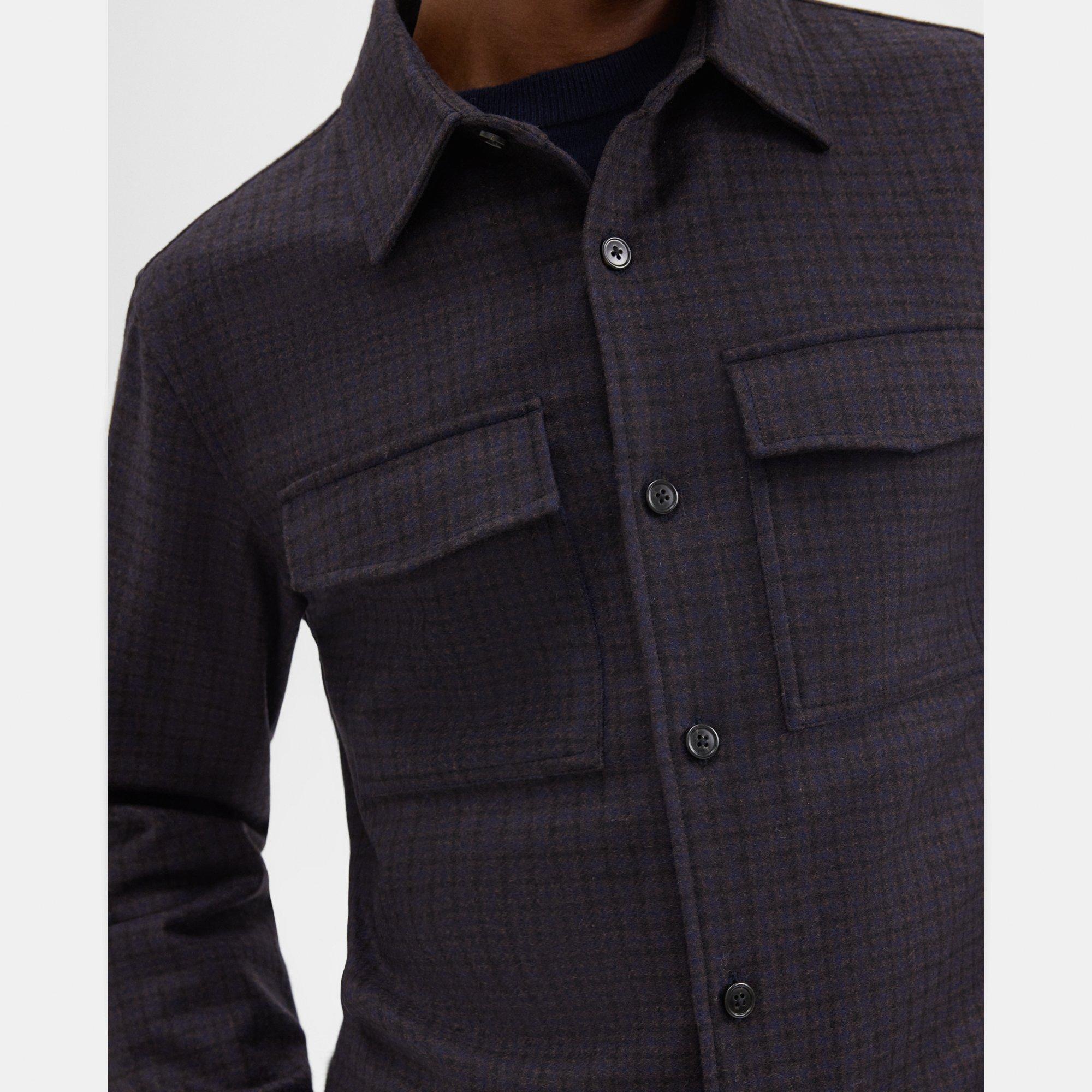 Garvin Shirt Jacket in Recycled Wool-Blend Flannel